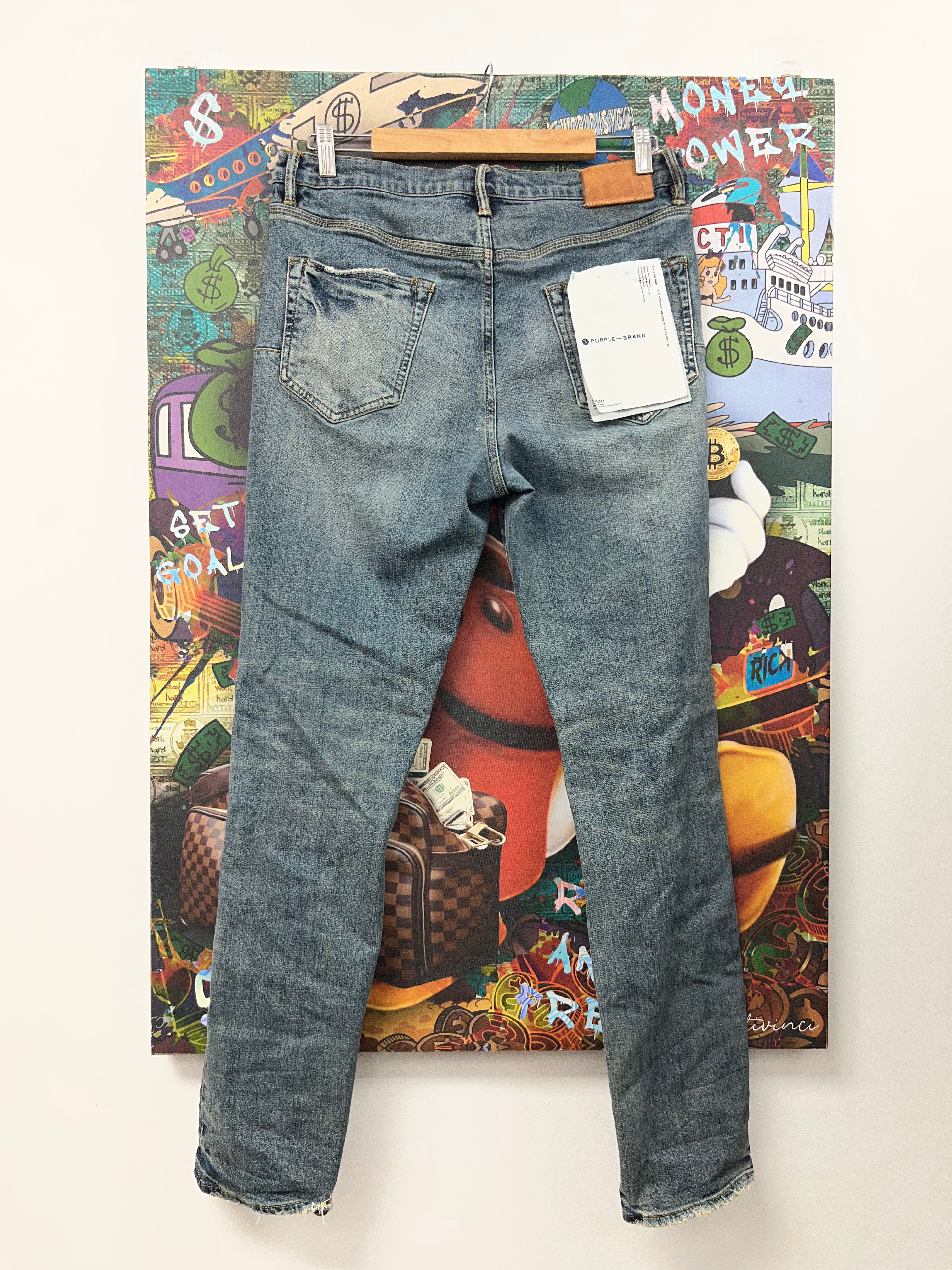 Purple Brand Light Wash Plain Jeans