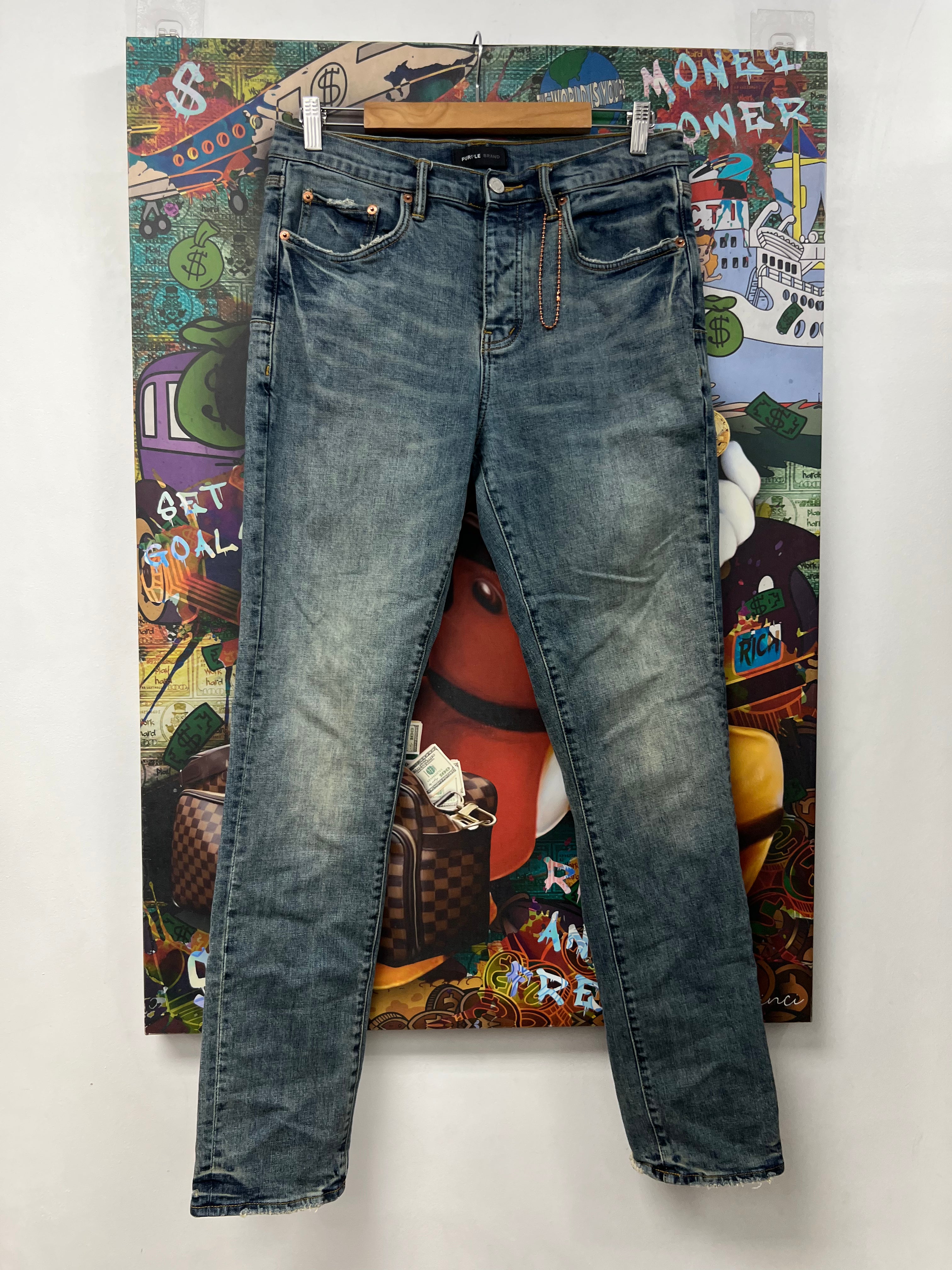 Purple Brand Light Wash Plain Jeans