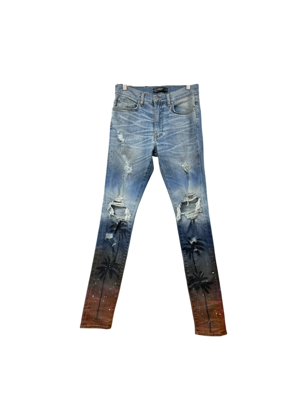 Amiri Palm Tree Light Wash Jeans