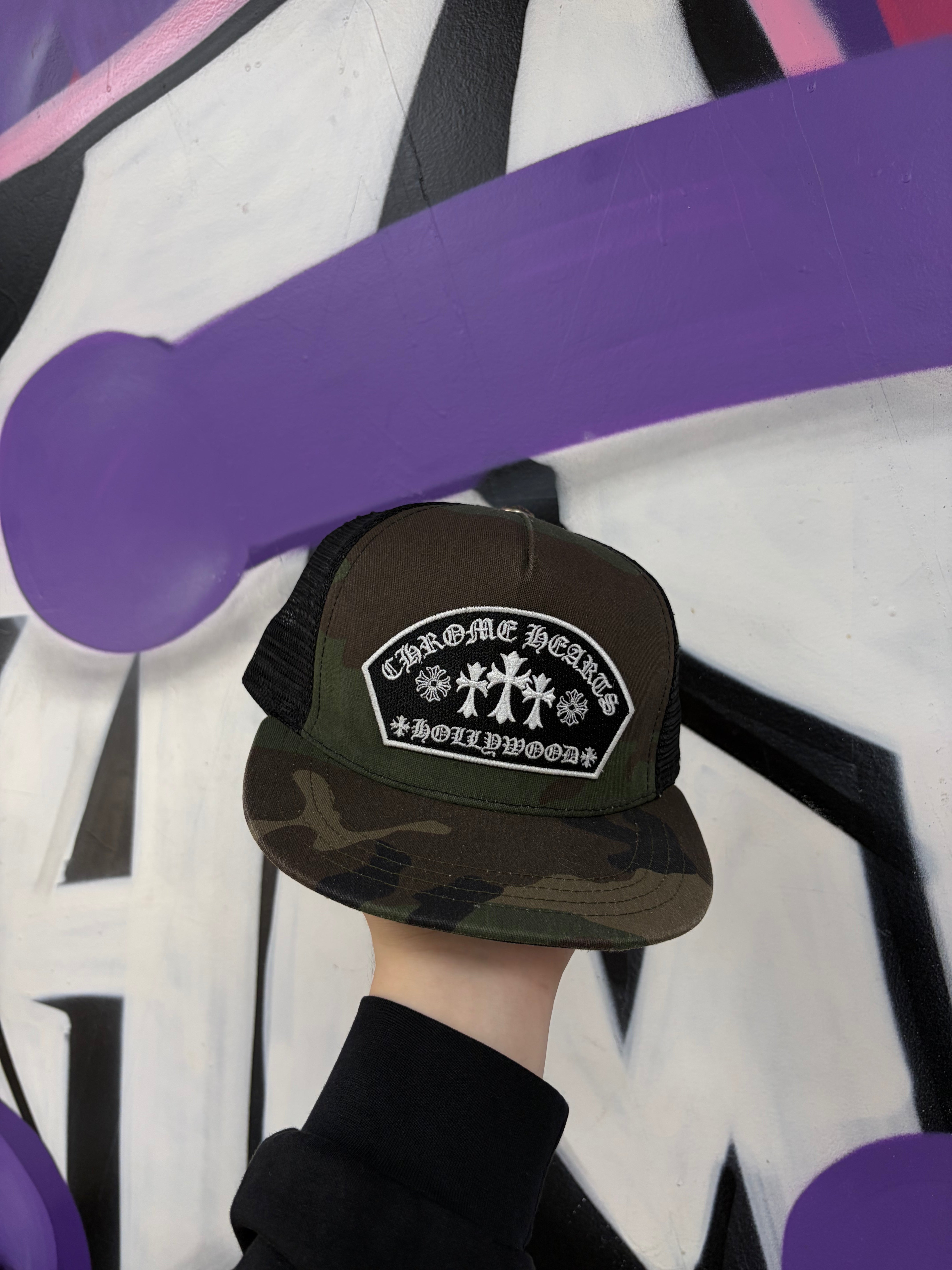 Chrome Hearts Camo King Taco Hat