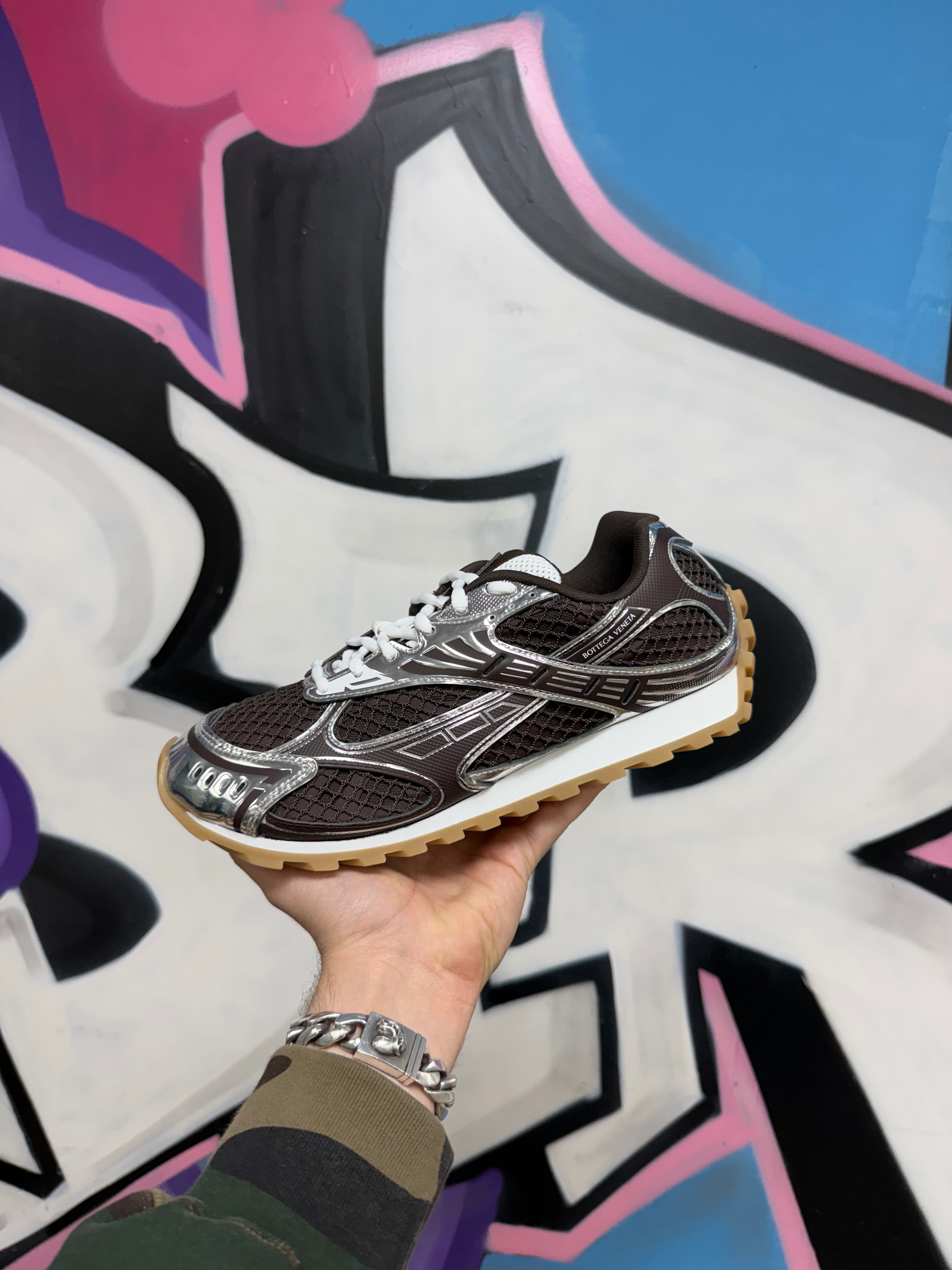 Bottega Veneta Brown Fondant Orbit Sneakers