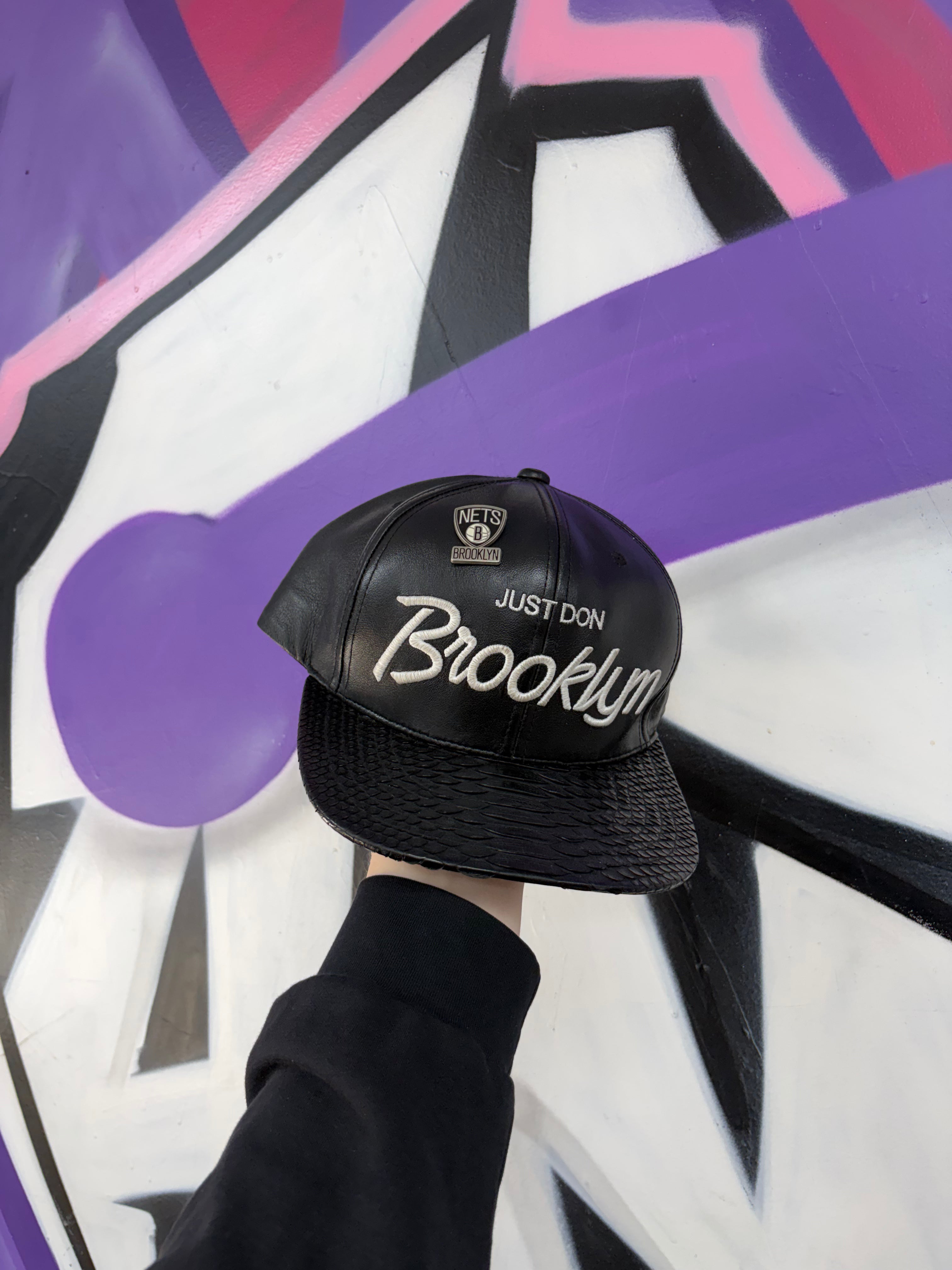 Just Don Full Leather Brooklyn Nets Hat