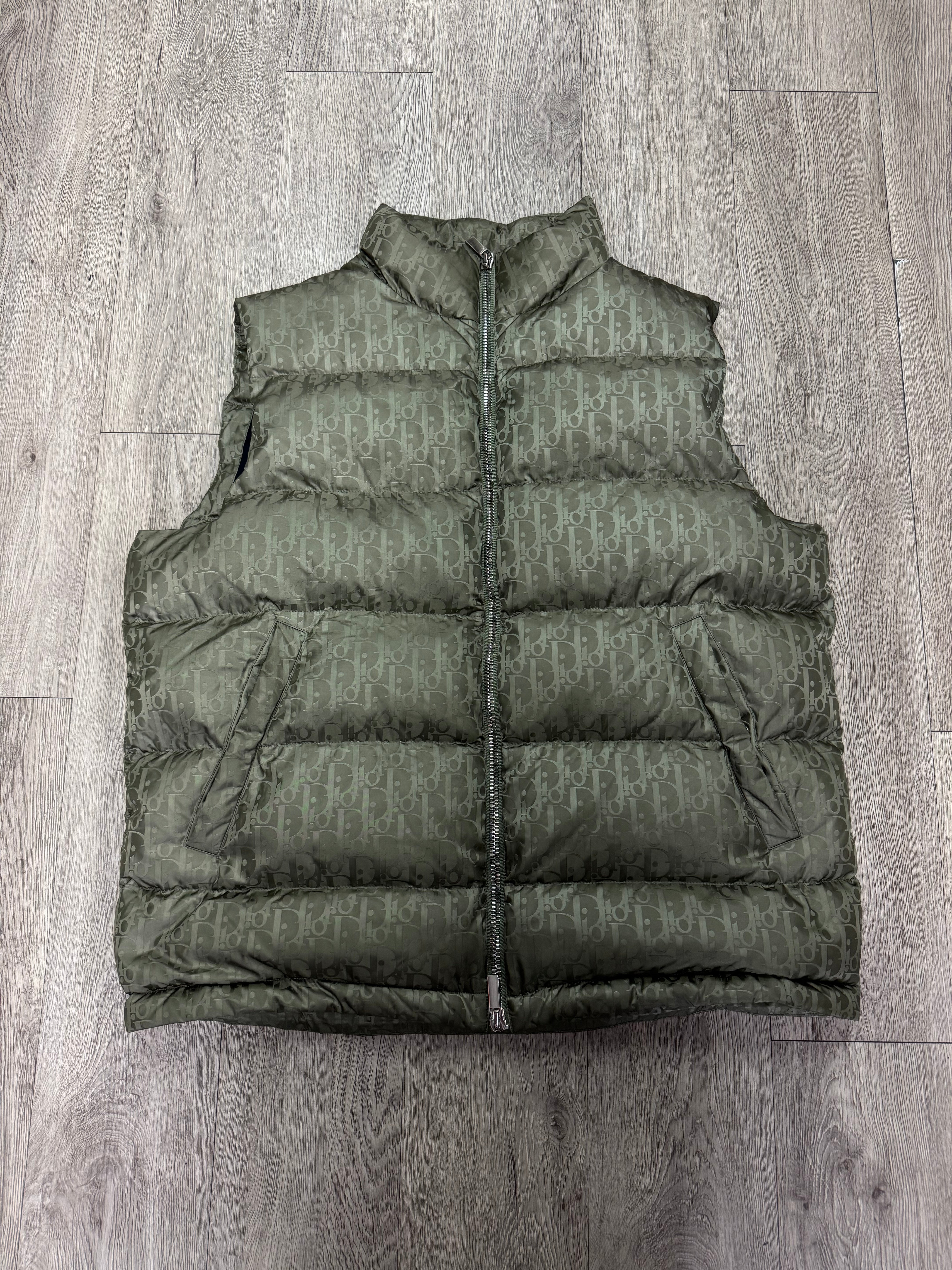 Dior Olive Oblique Puffer Vest