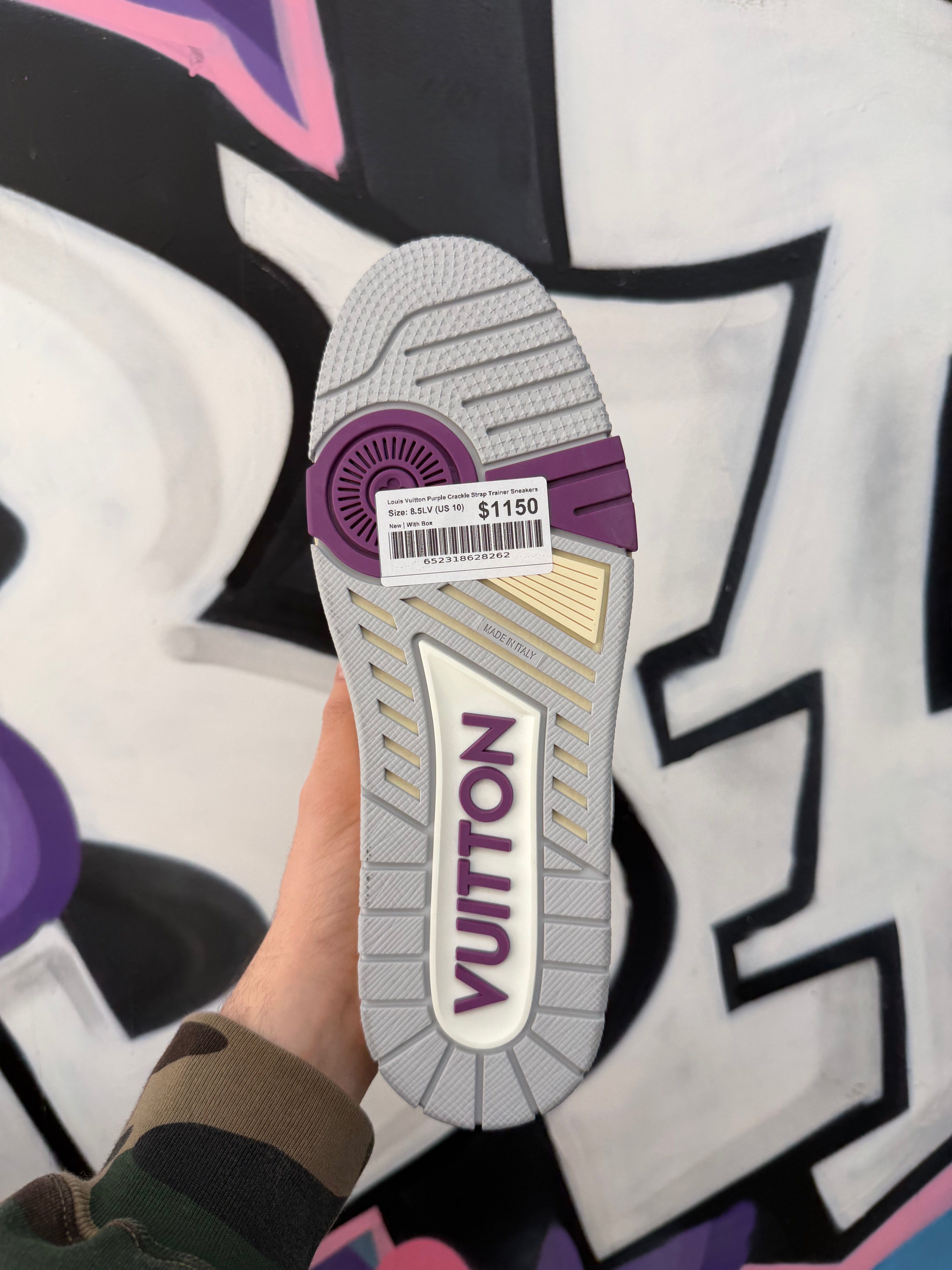Louis Vuitton Purple Crackle Strap Trainer Sneakers