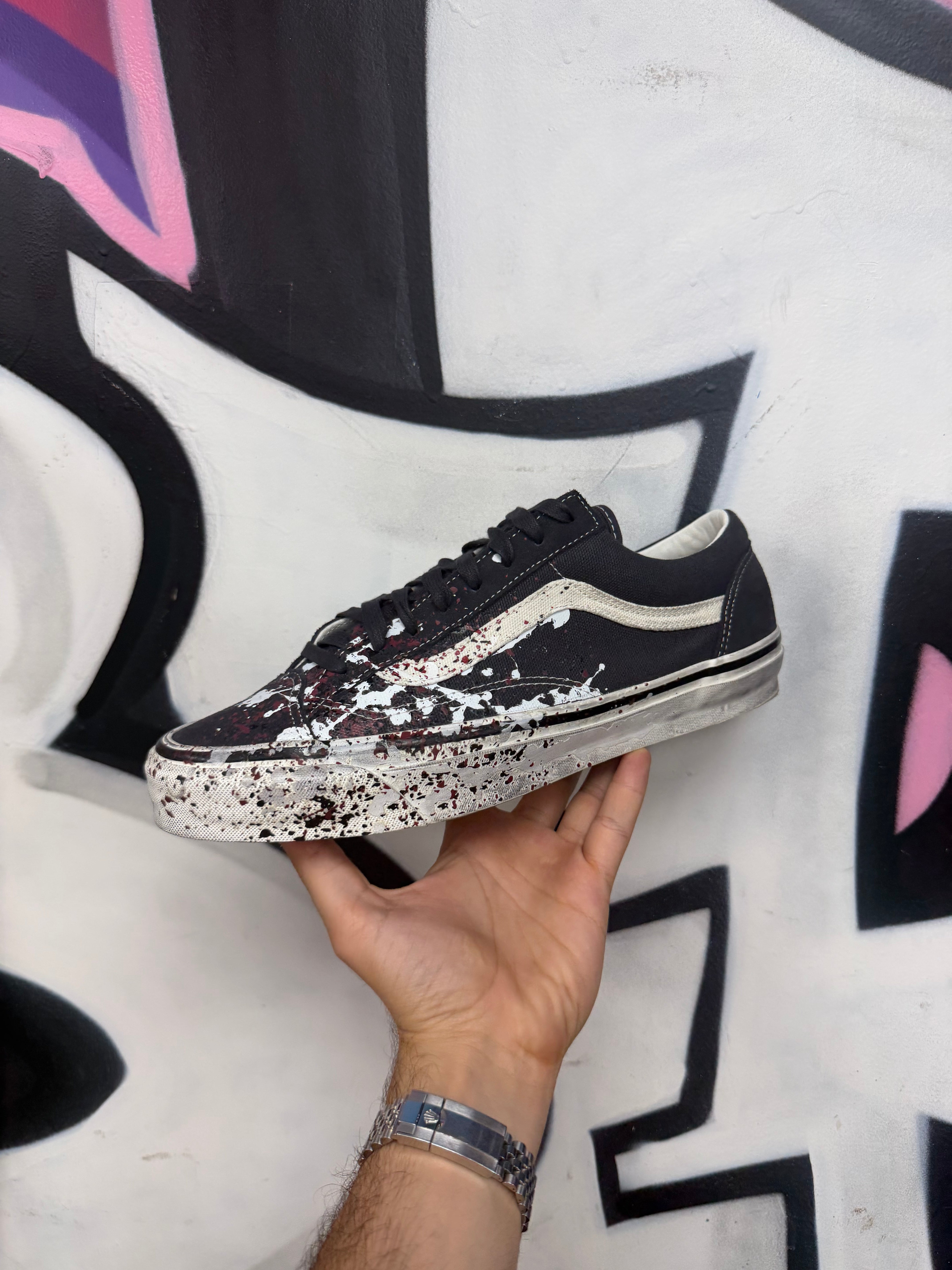 Vans Old Skool 36 Paint Splatter Charcoal Grey Sneakers