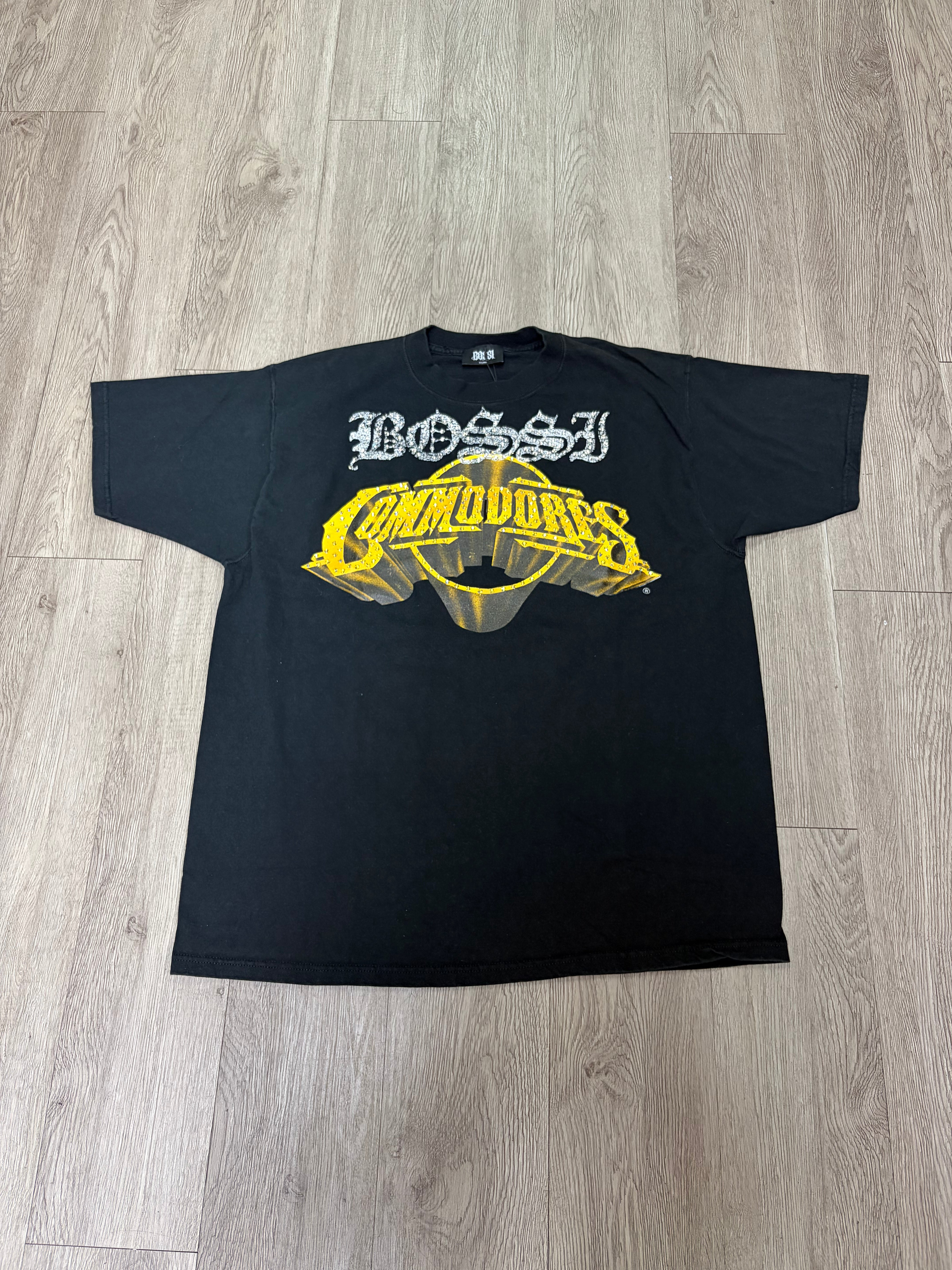 Bossi Black Yellow Commodores Rhinestone Tee
