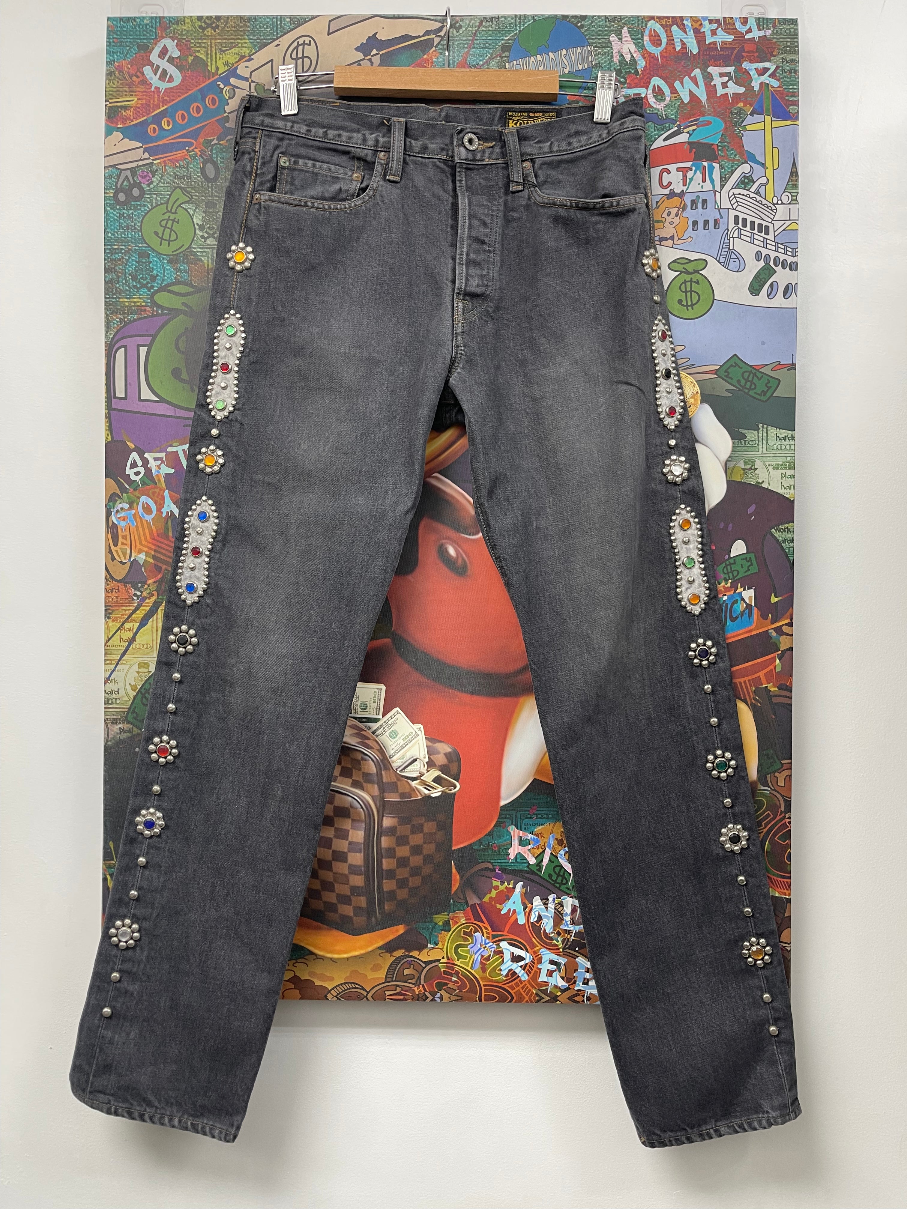 Kapital Grey Gem Studded Jeans