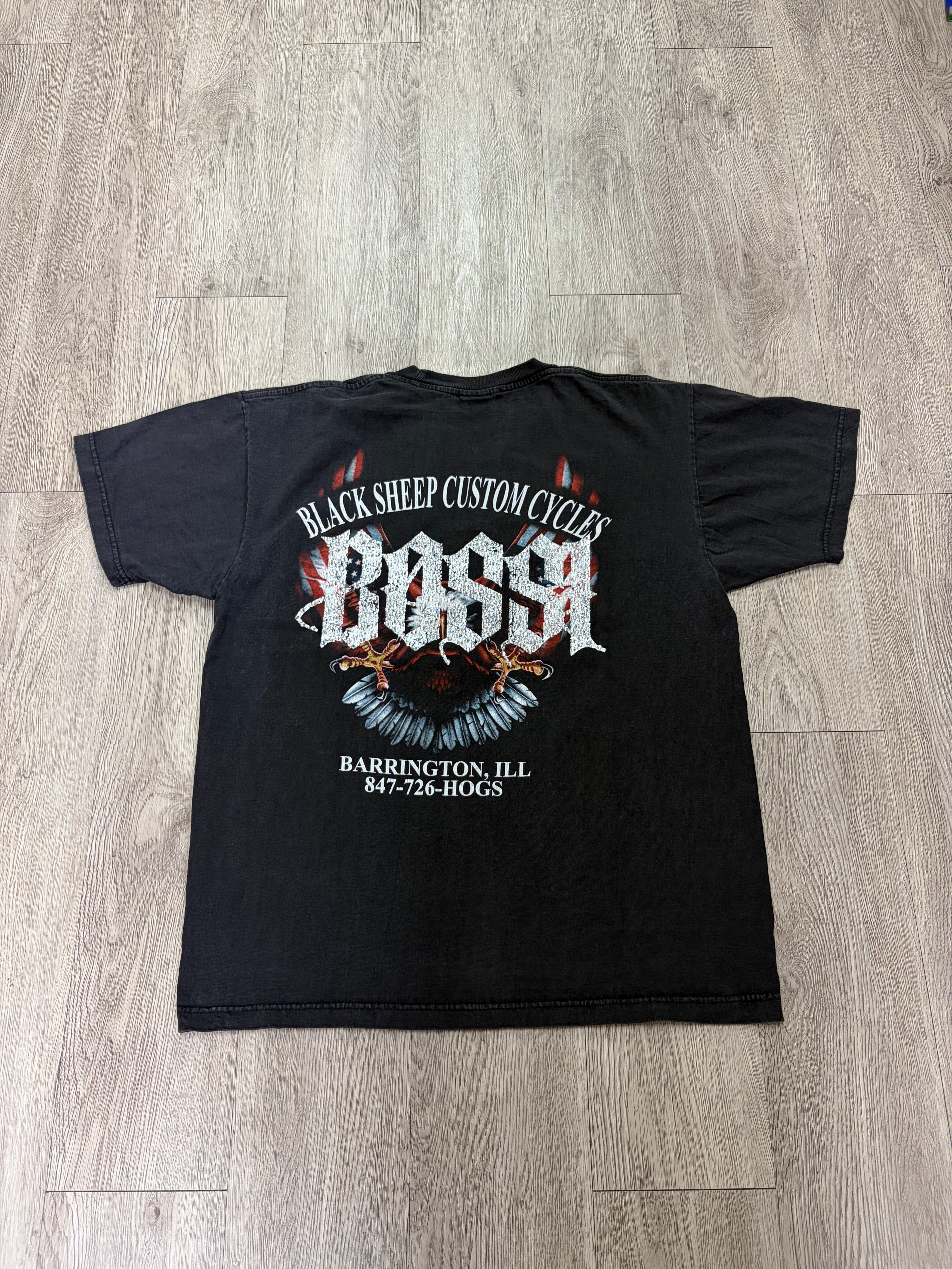 Bossi Grey Thorned Skull Rhinestone Tee