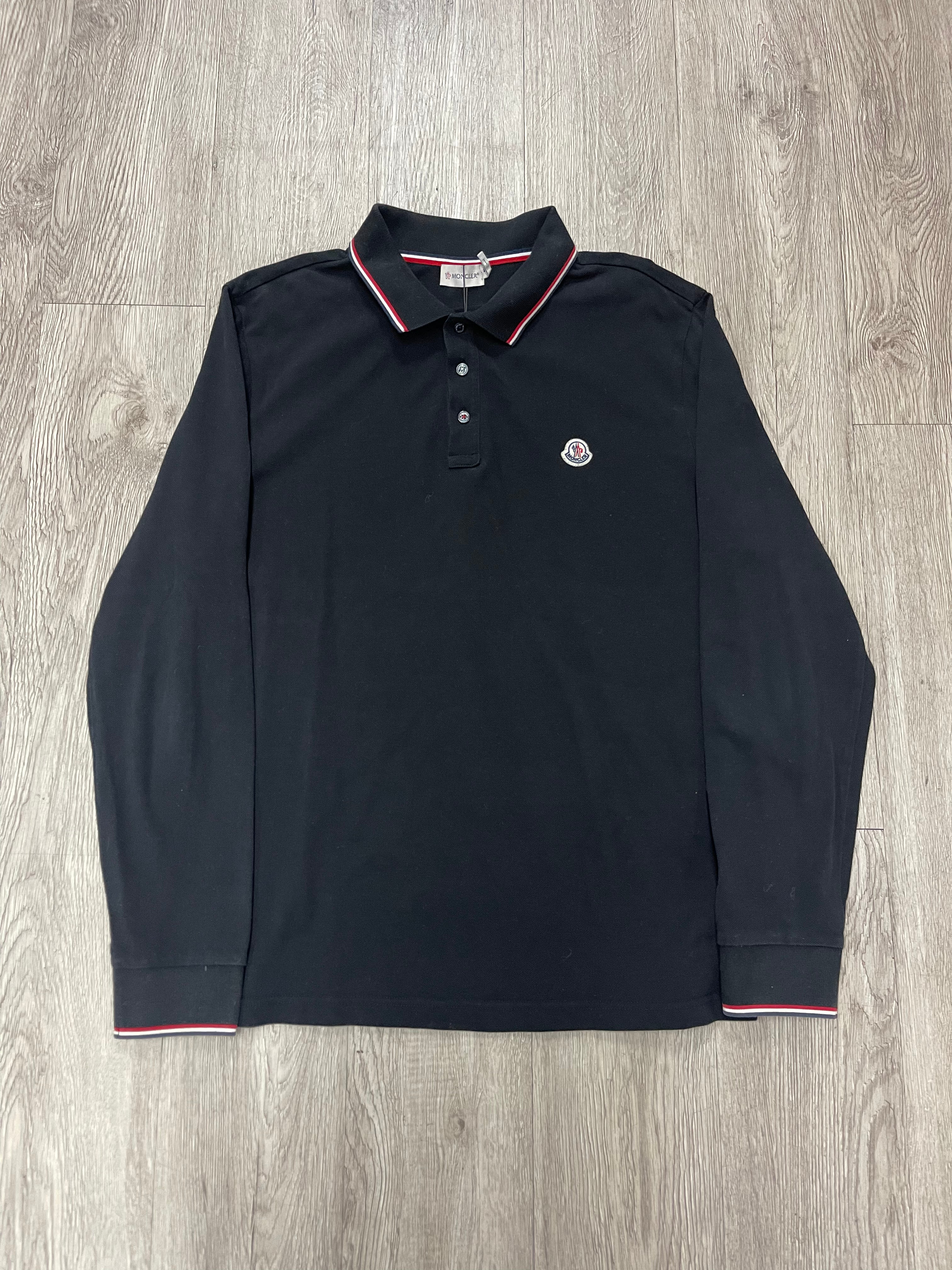 Moncler Black Long Sleeve Polo
