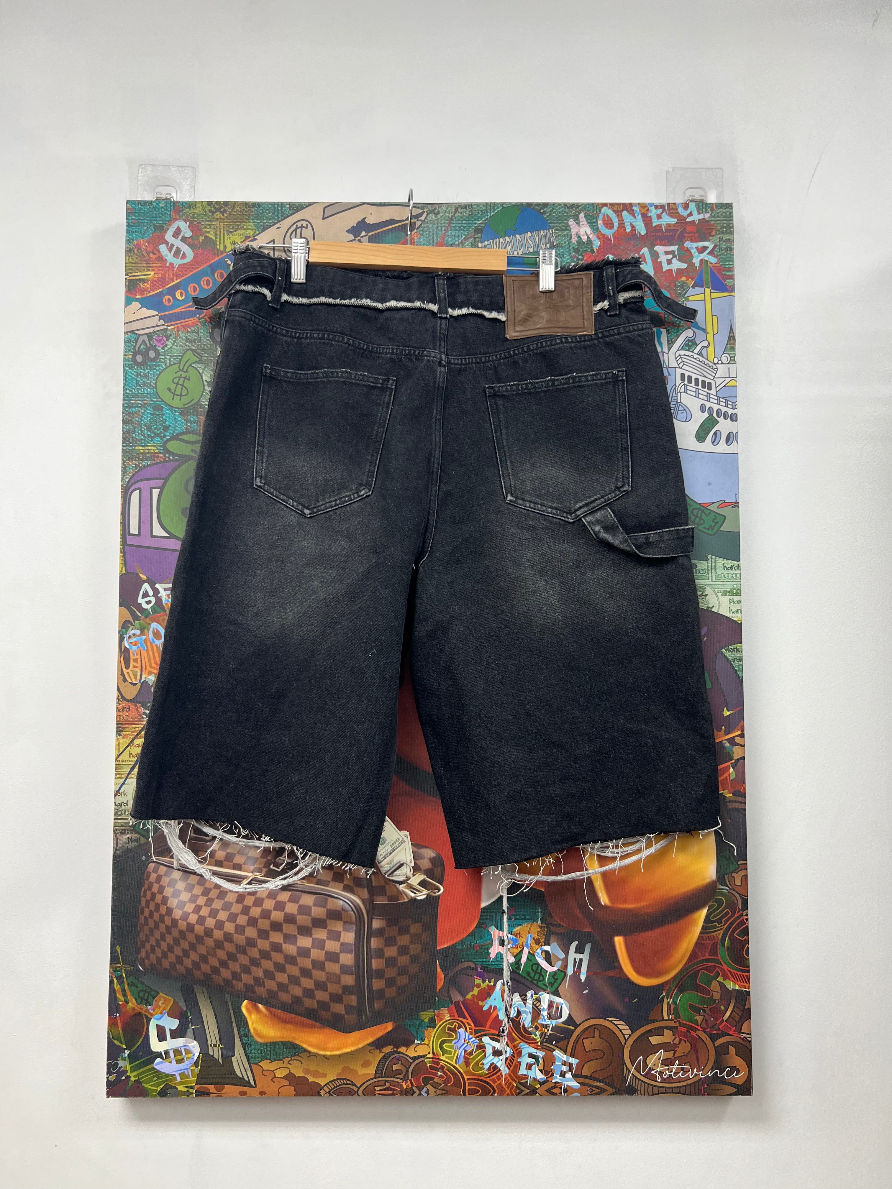 Lost Intricacy Black Carpenter Jean Shorts