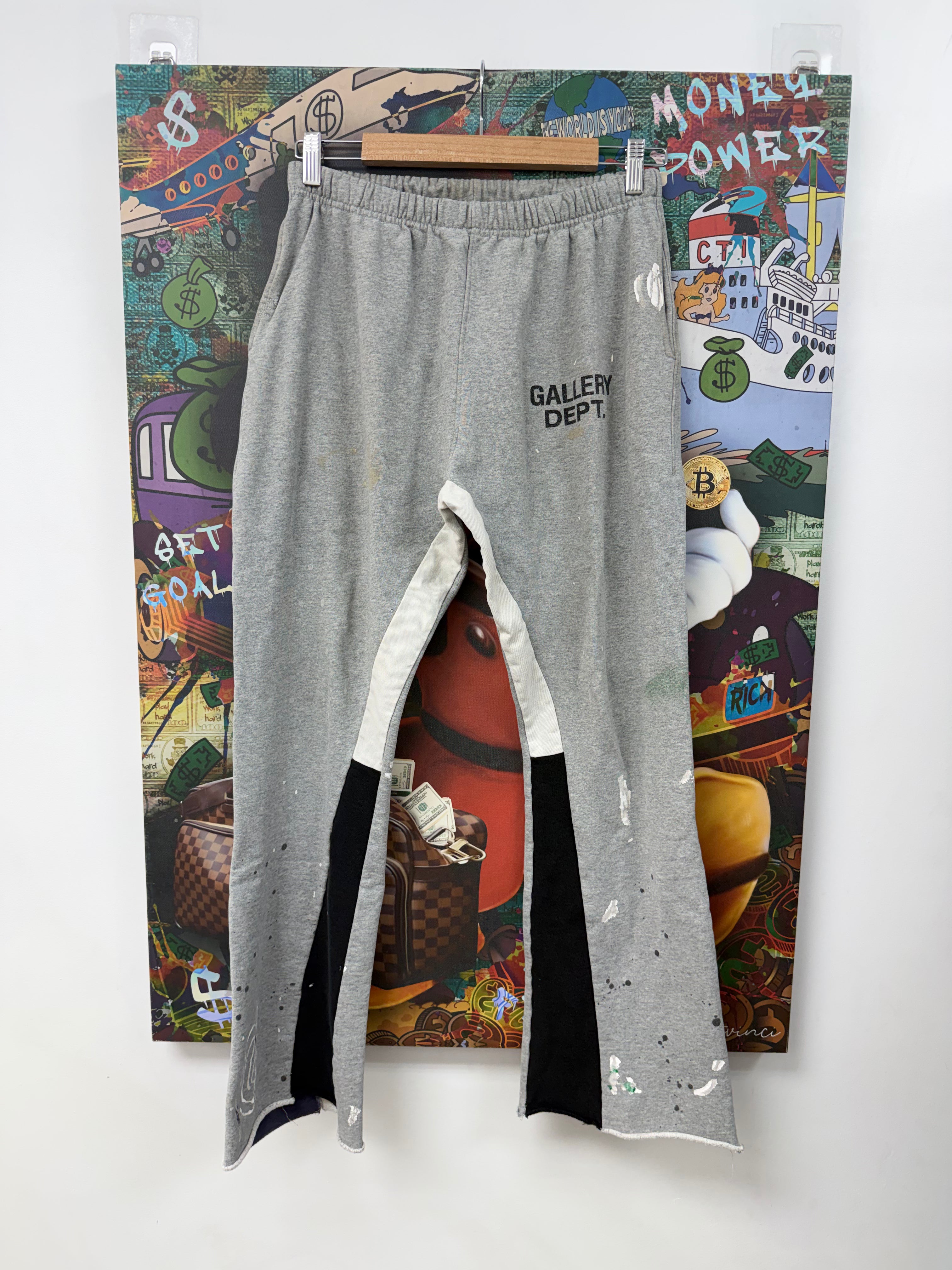 Gallery Dept Grey Paint Splatter Flared Sweats