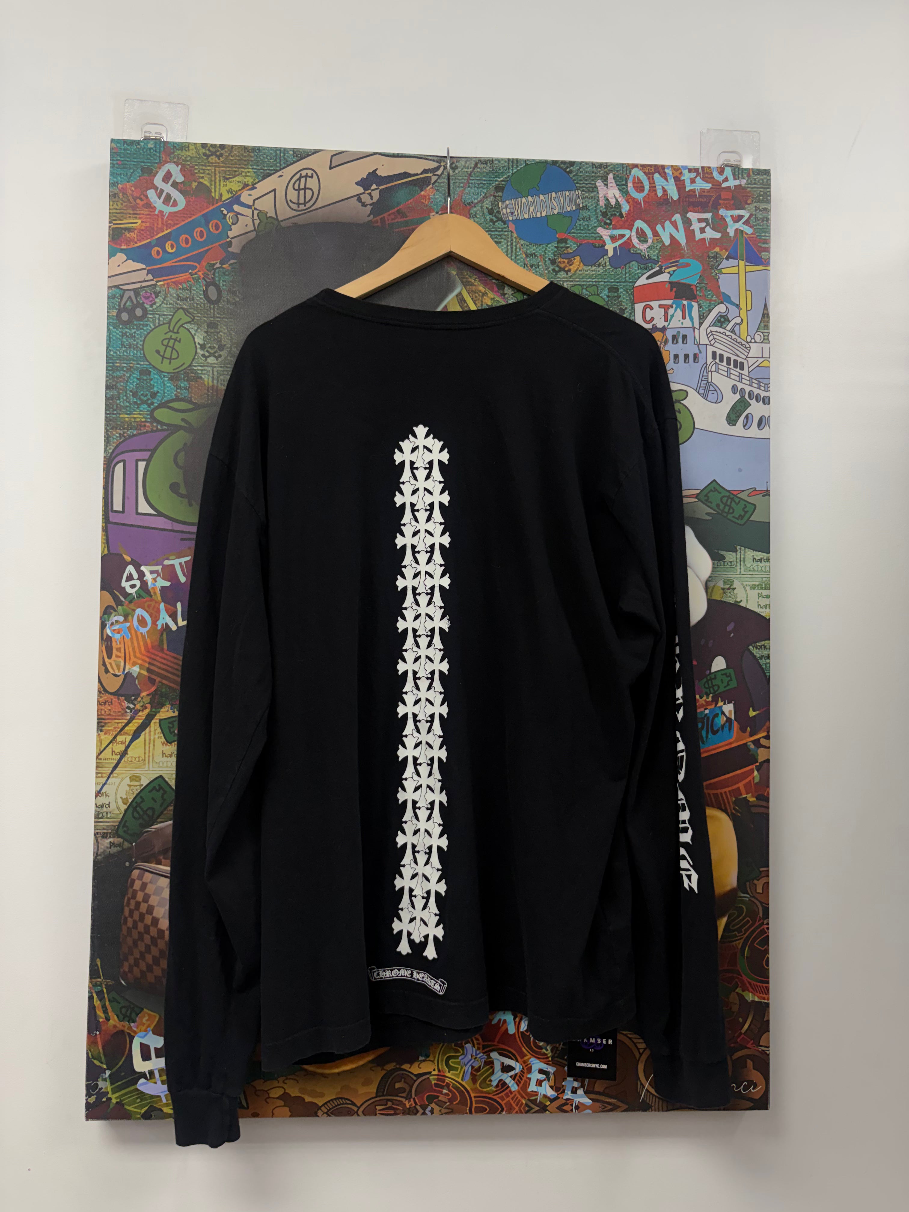 Chrome Hearts Black Cemetery Spine Long Sleeve
