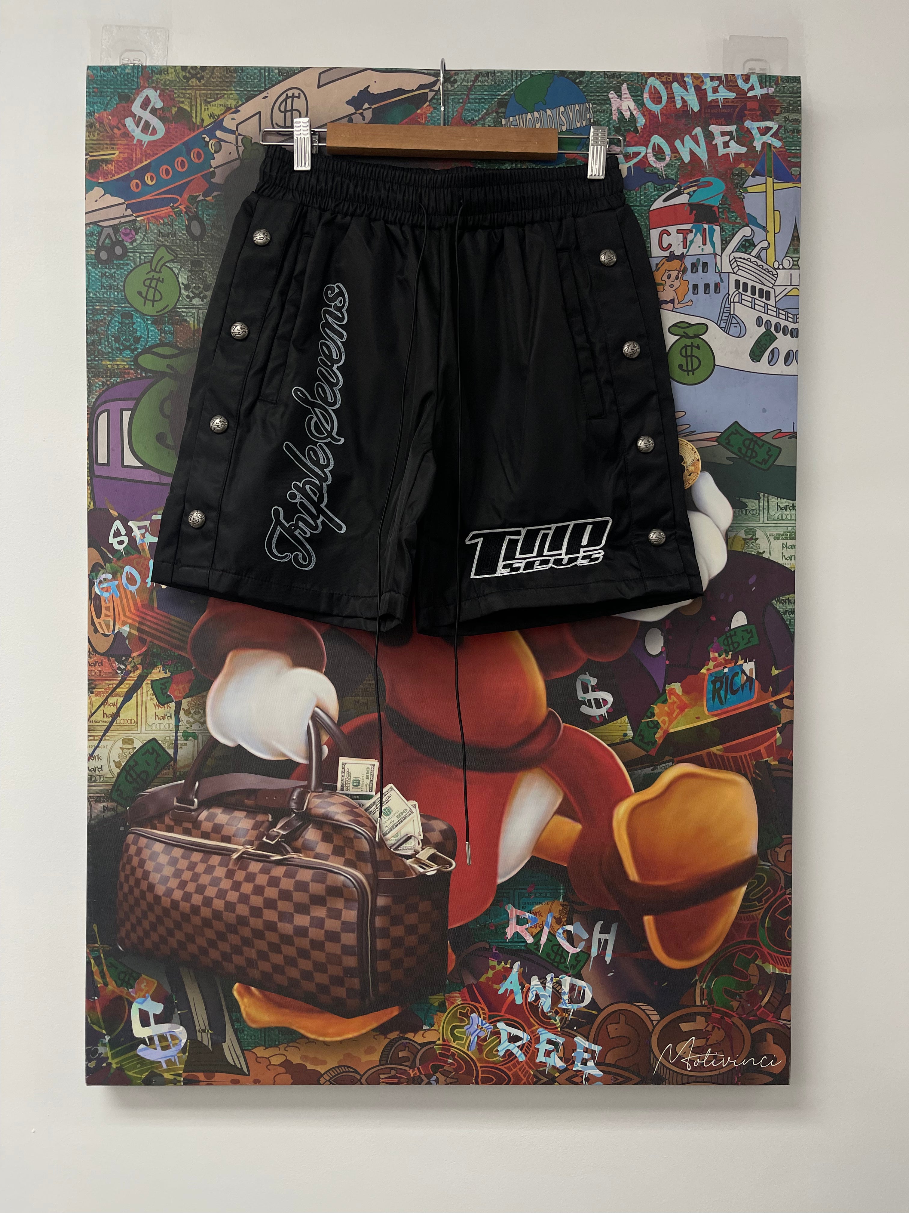 Triple Sevens 7 Nylon Shorts Black