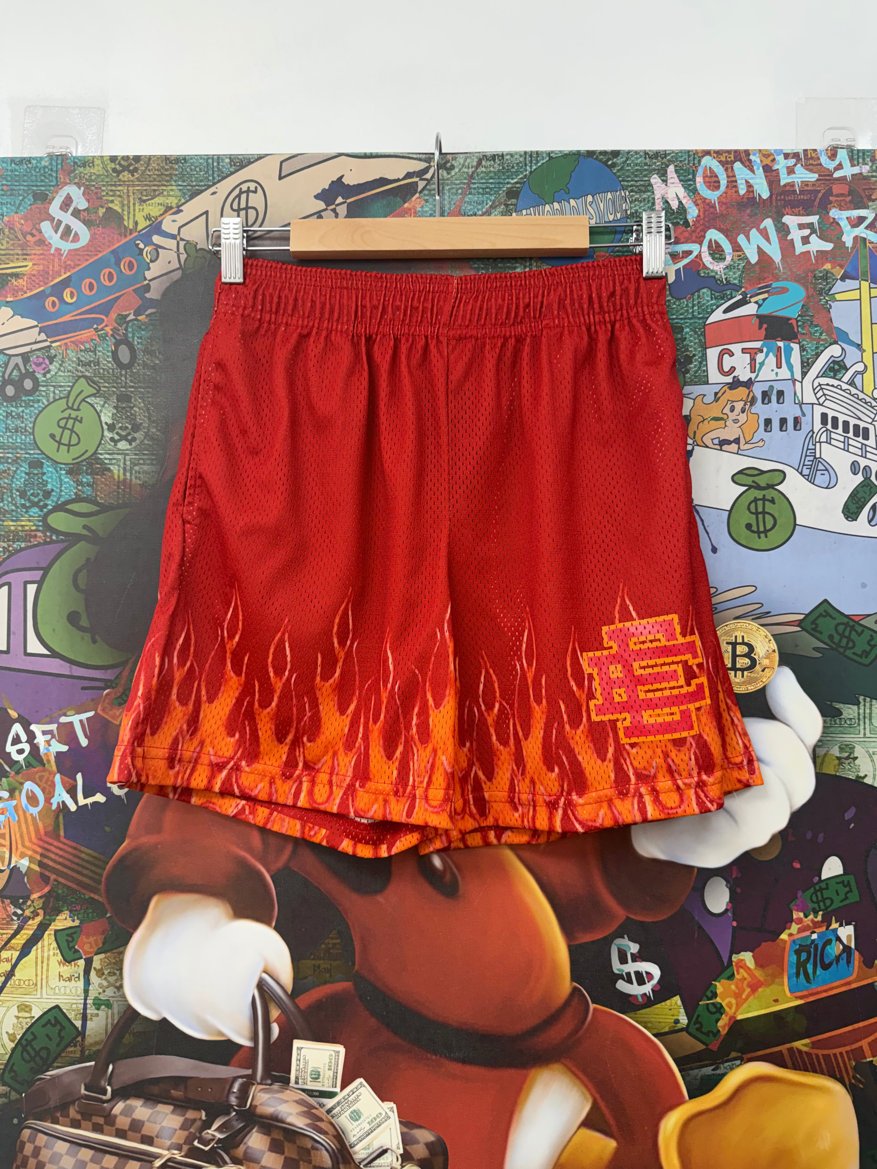 Eric Emanuel Red Flames Shorts