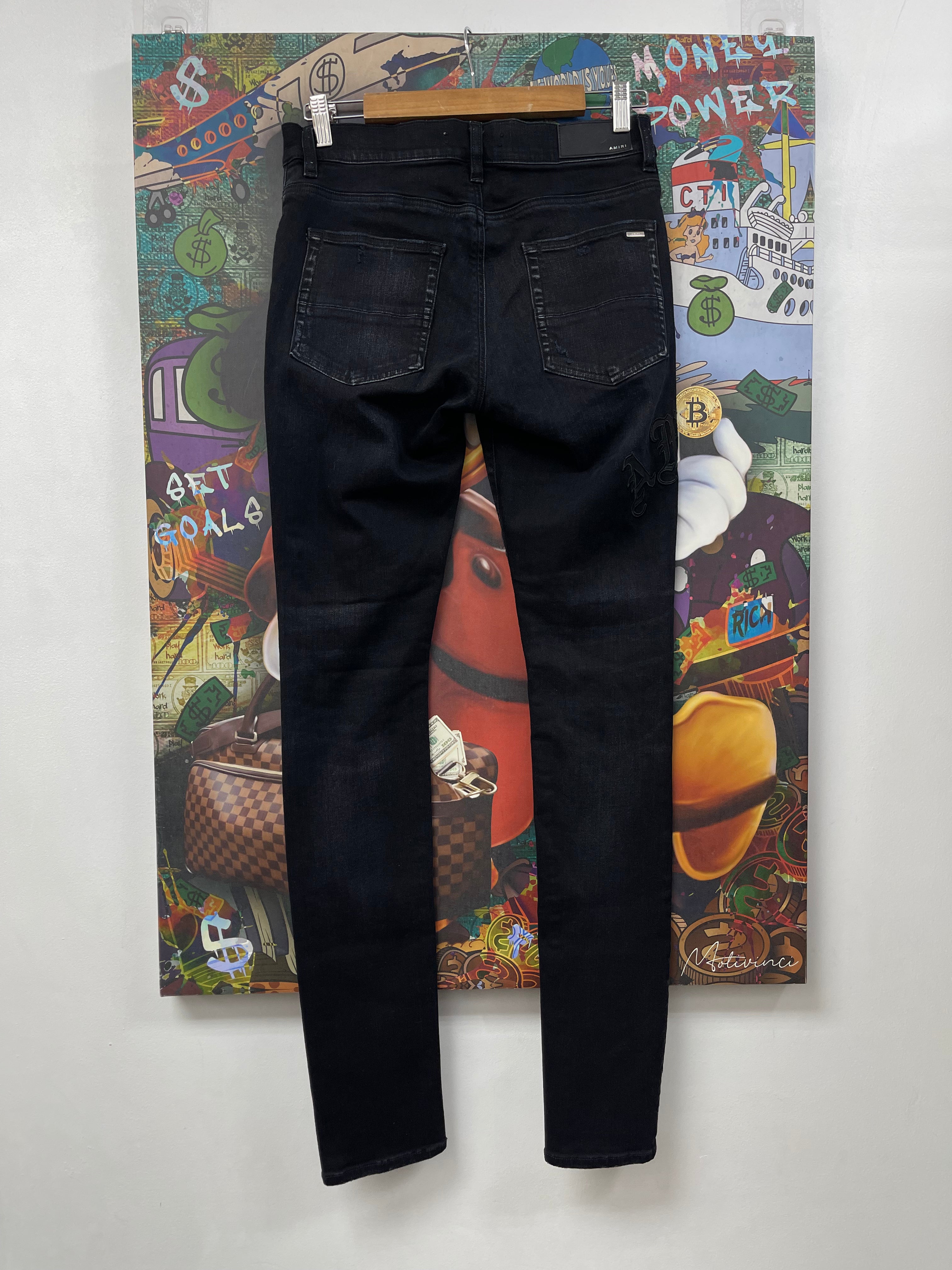 Amiri Black Wash Old English Jeans