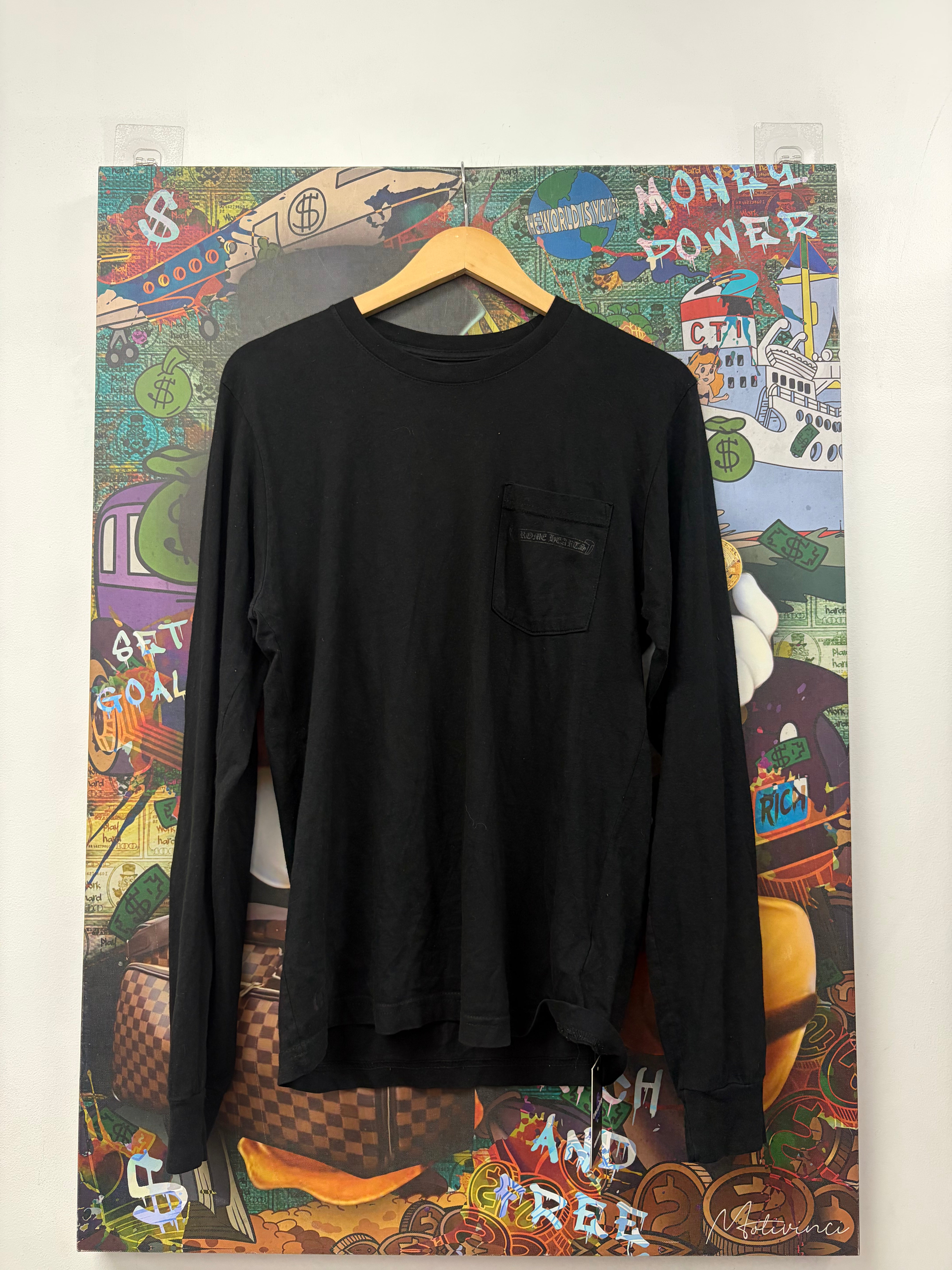 Chrome Hearts Black Candy Cane Vine Dagger Long Sleeve