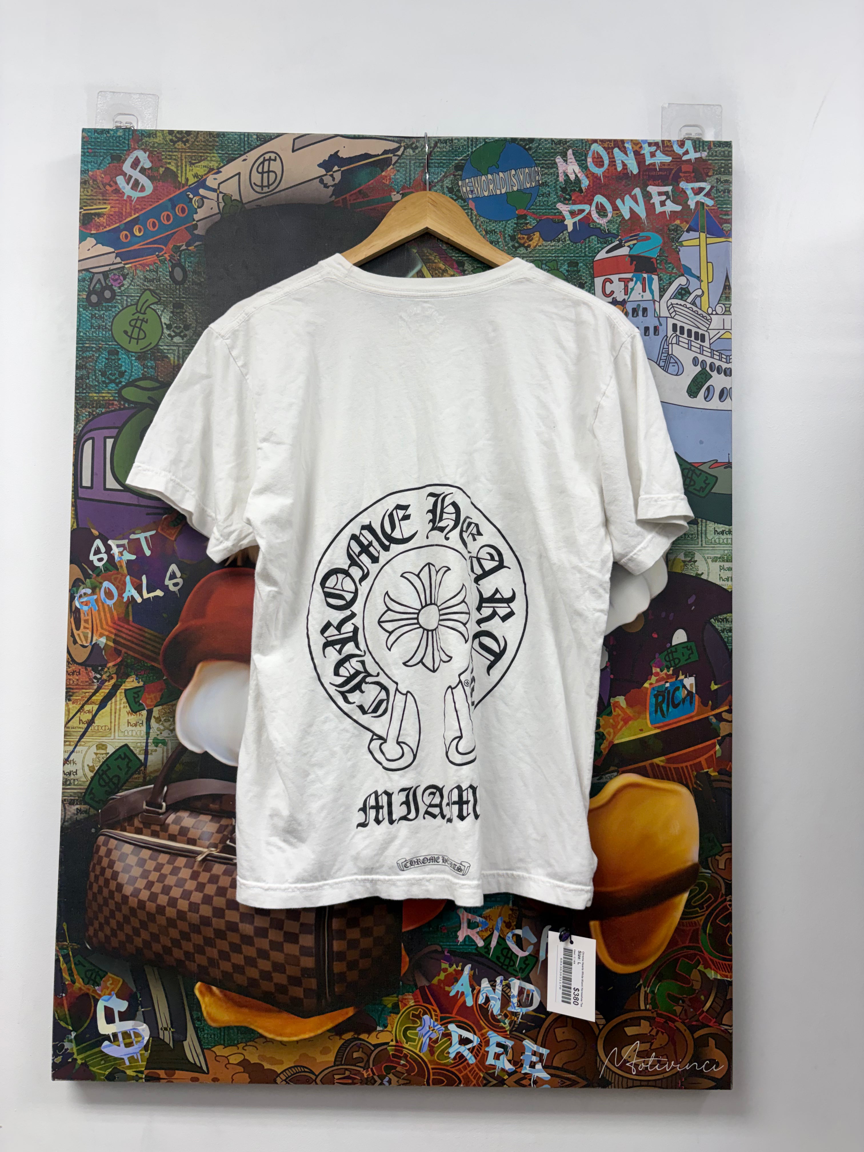 Chrome Hearts White Miami Horseshoe Tee