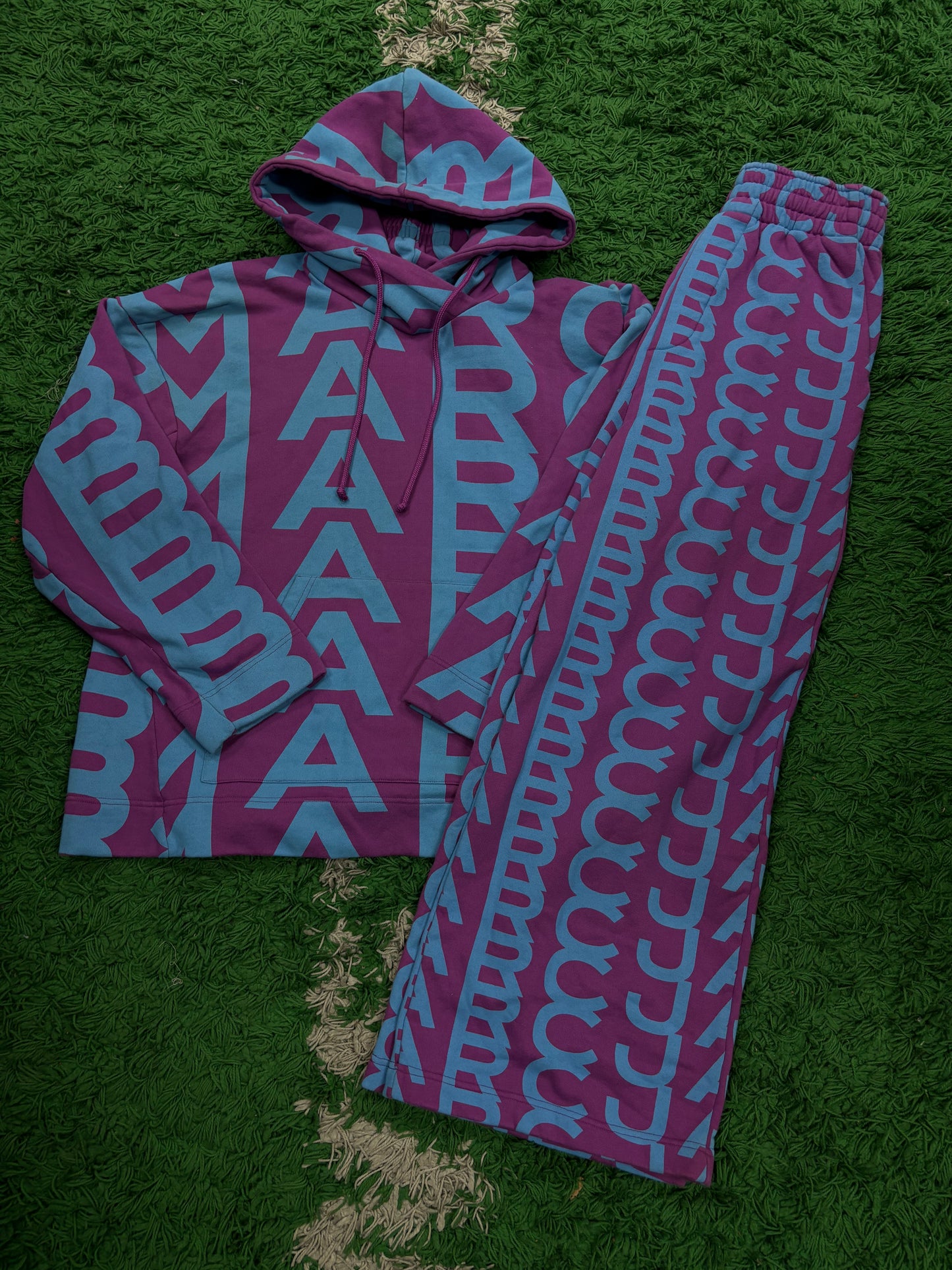 Marc Jacobs Monogram Sweatsuit Purple Baby Blue Used S-XS (Fits Medium)