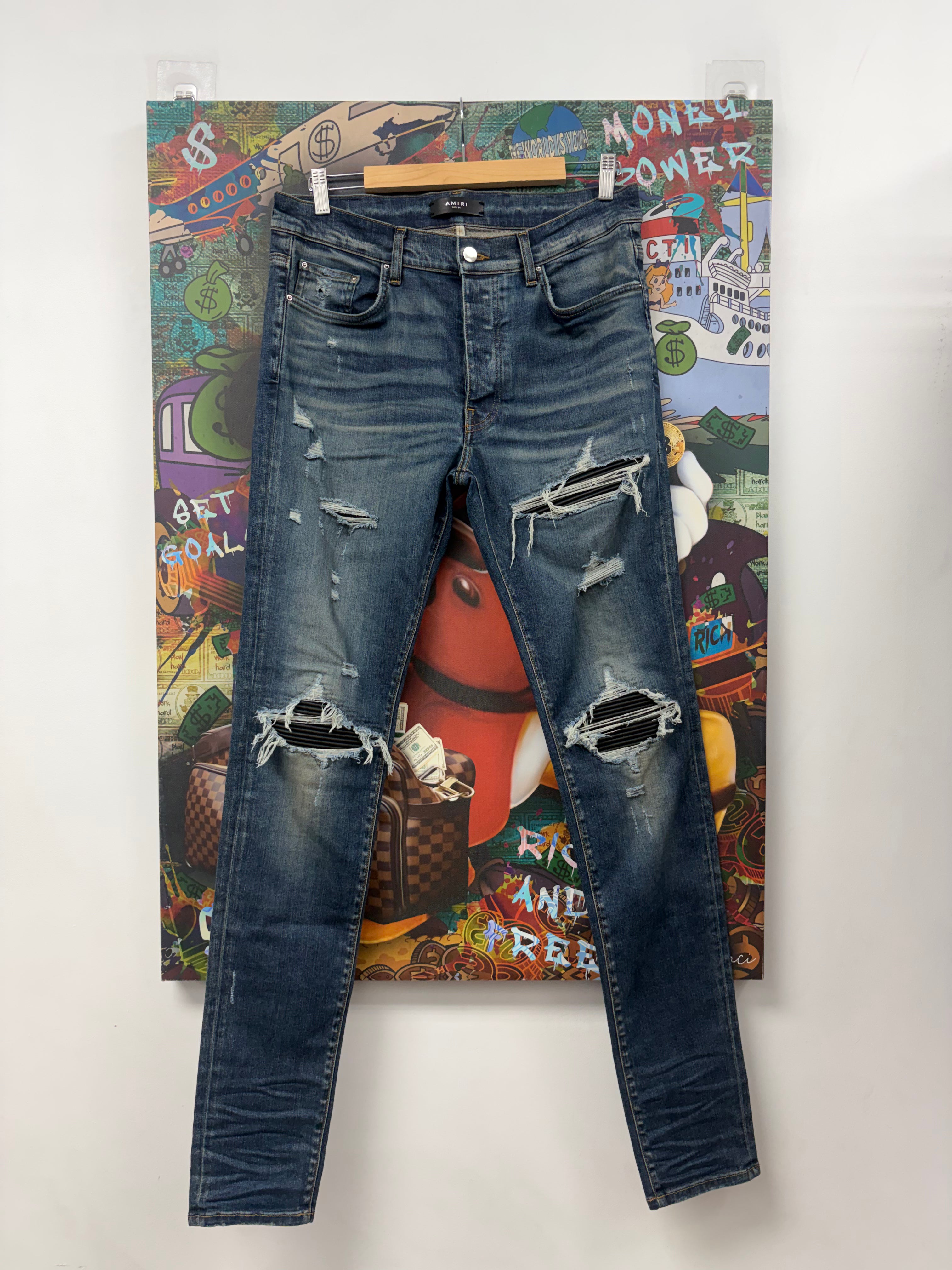 Amiri MX1 Deep Classic Black Patch Jeans