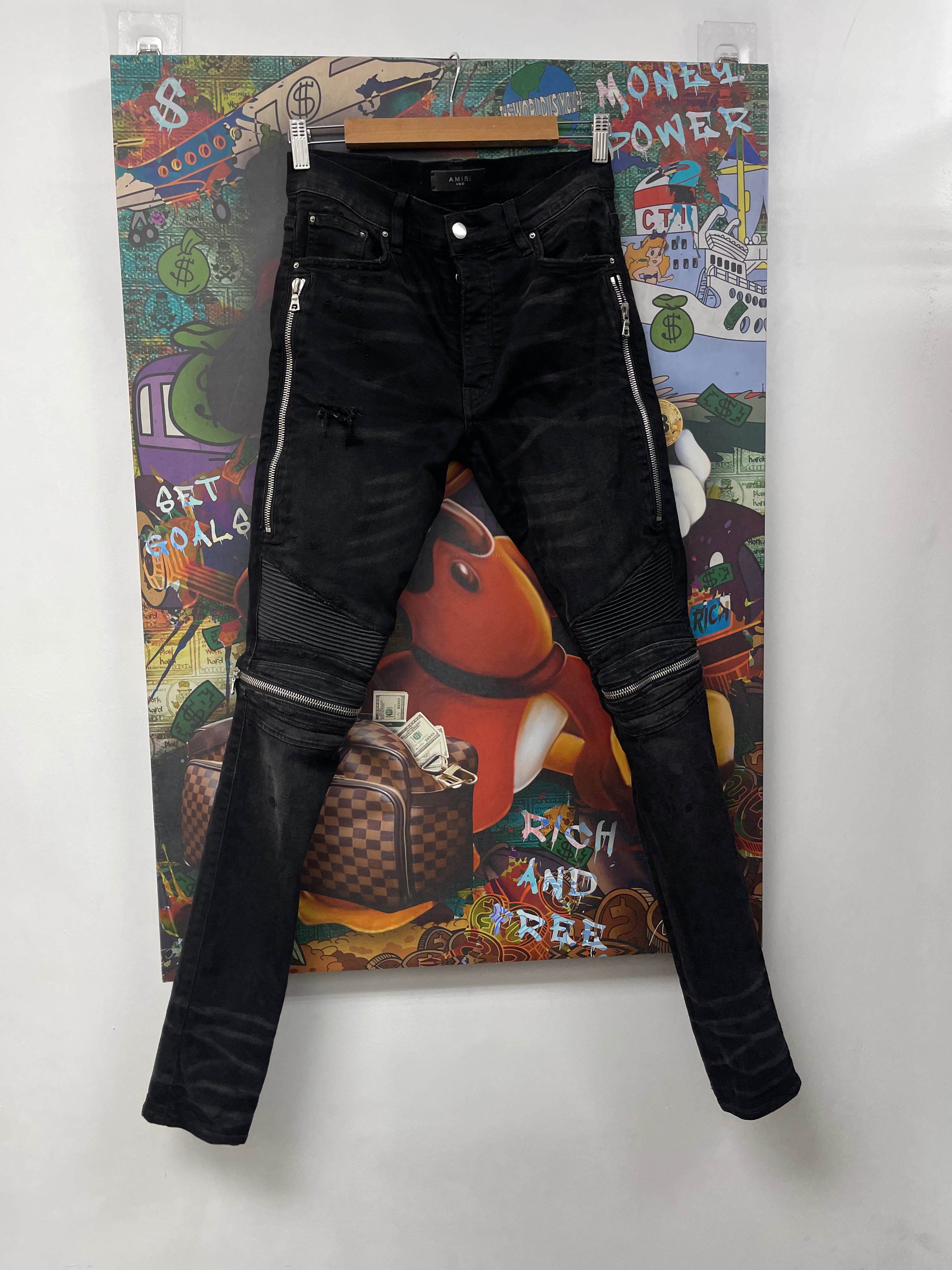 Amiri MX2 Black Black Patch Jeans