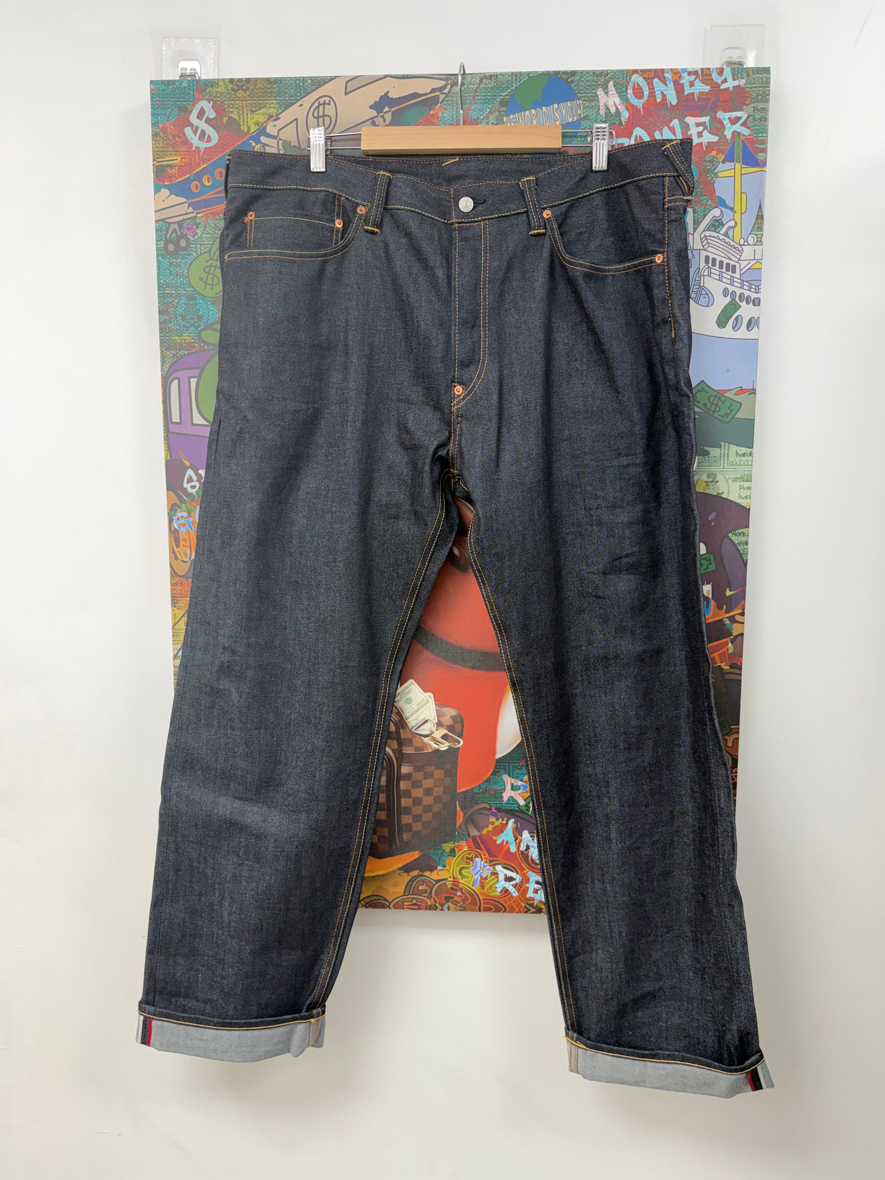 Evisu Deep Wash Cream Jeans