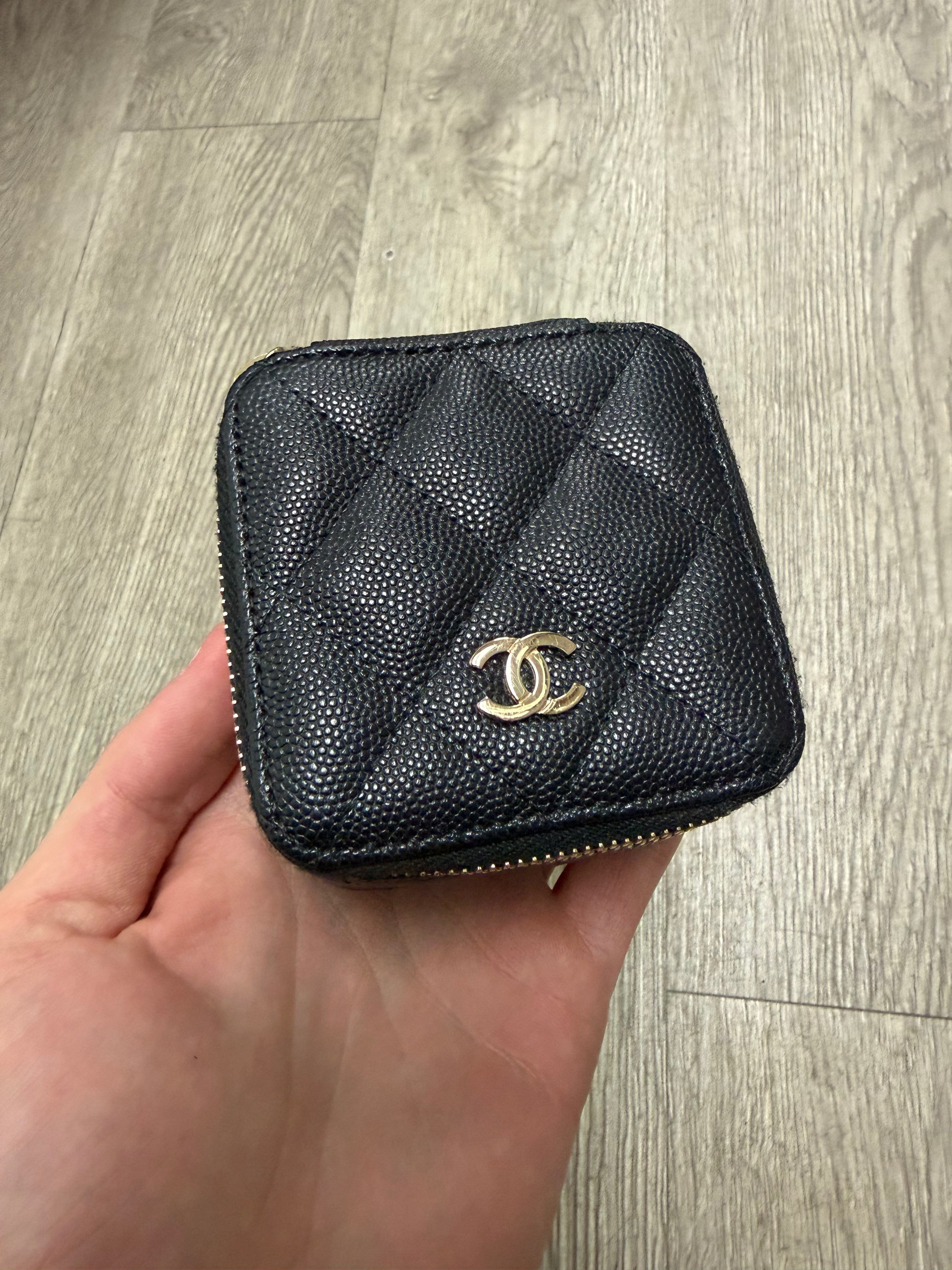 Chanel Black Caviar Jewelry Travel Bag