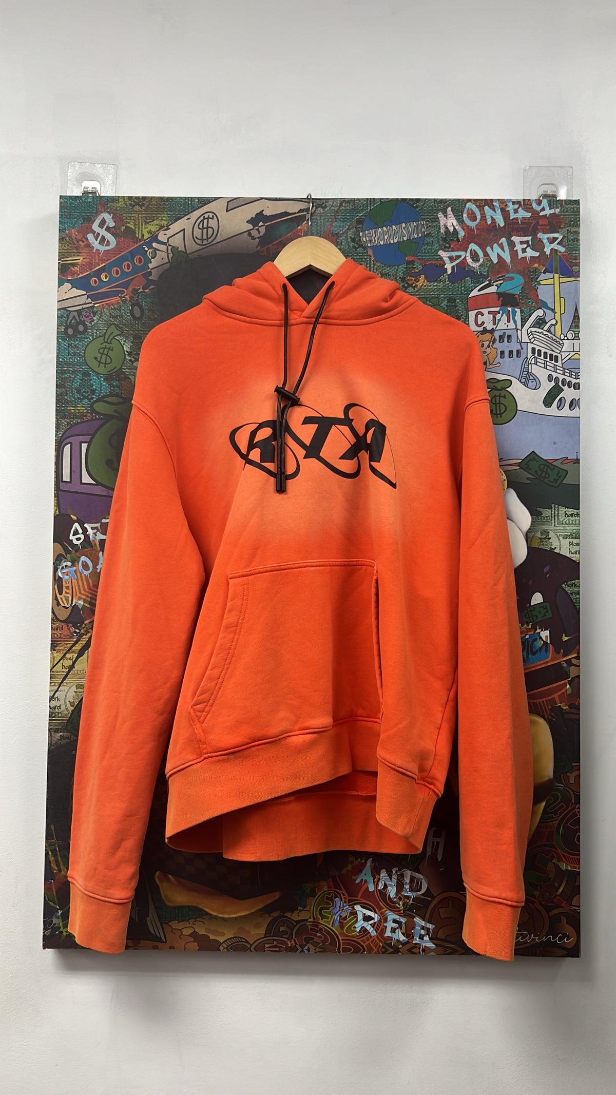 RTA Orange Black Logo Hoodie
