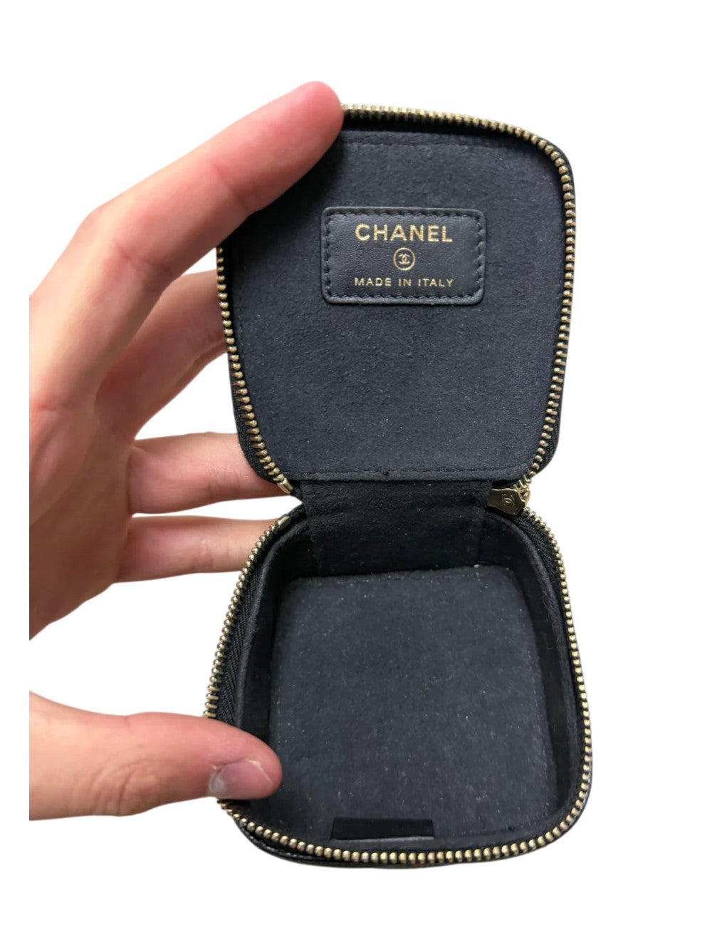 Chanel Caviar Jewelry Black Travel Bag