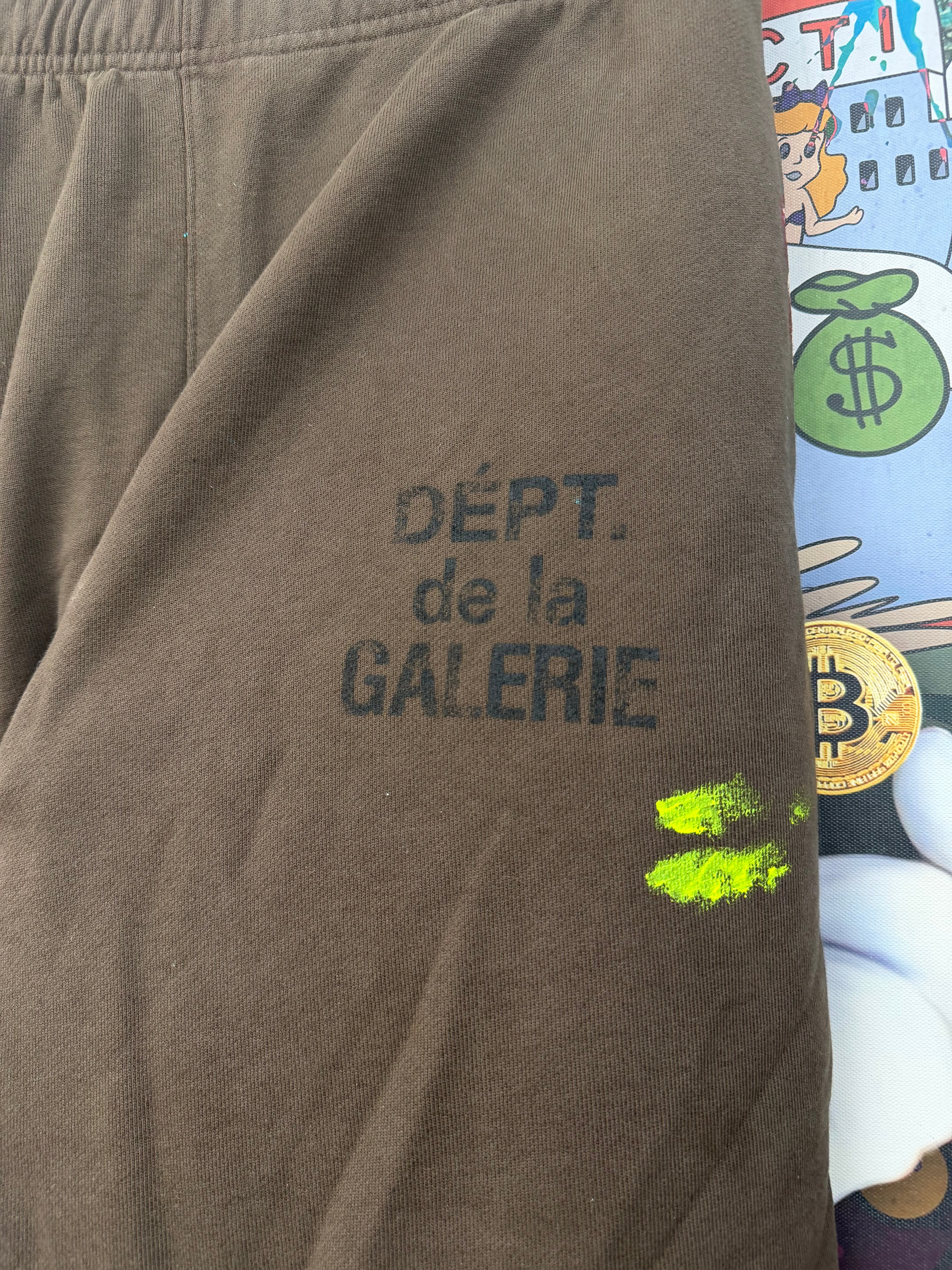 Gallery Dept Brown Paint Splatter Sweats