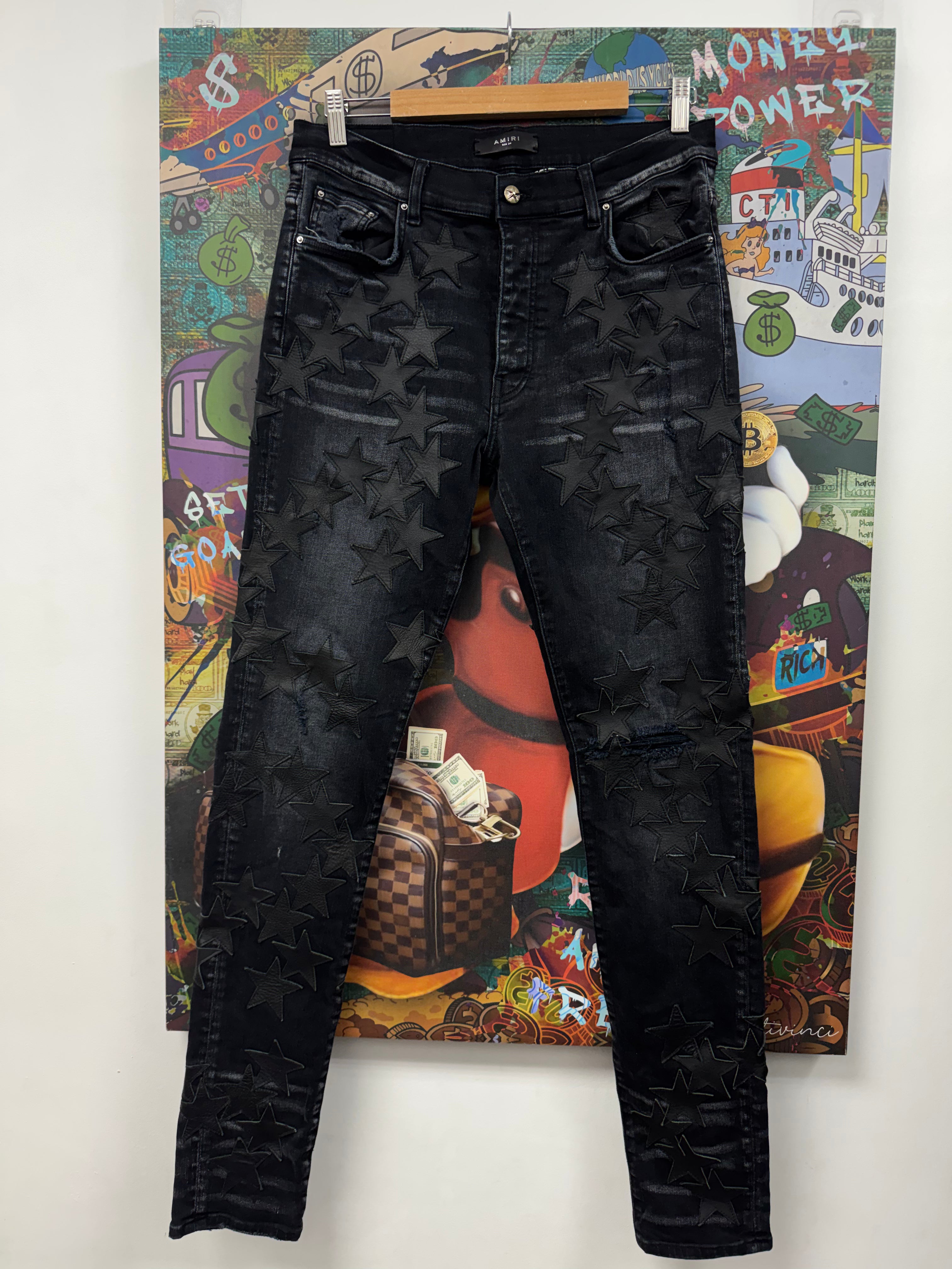 Amiri Black Chemist Stars Jeans