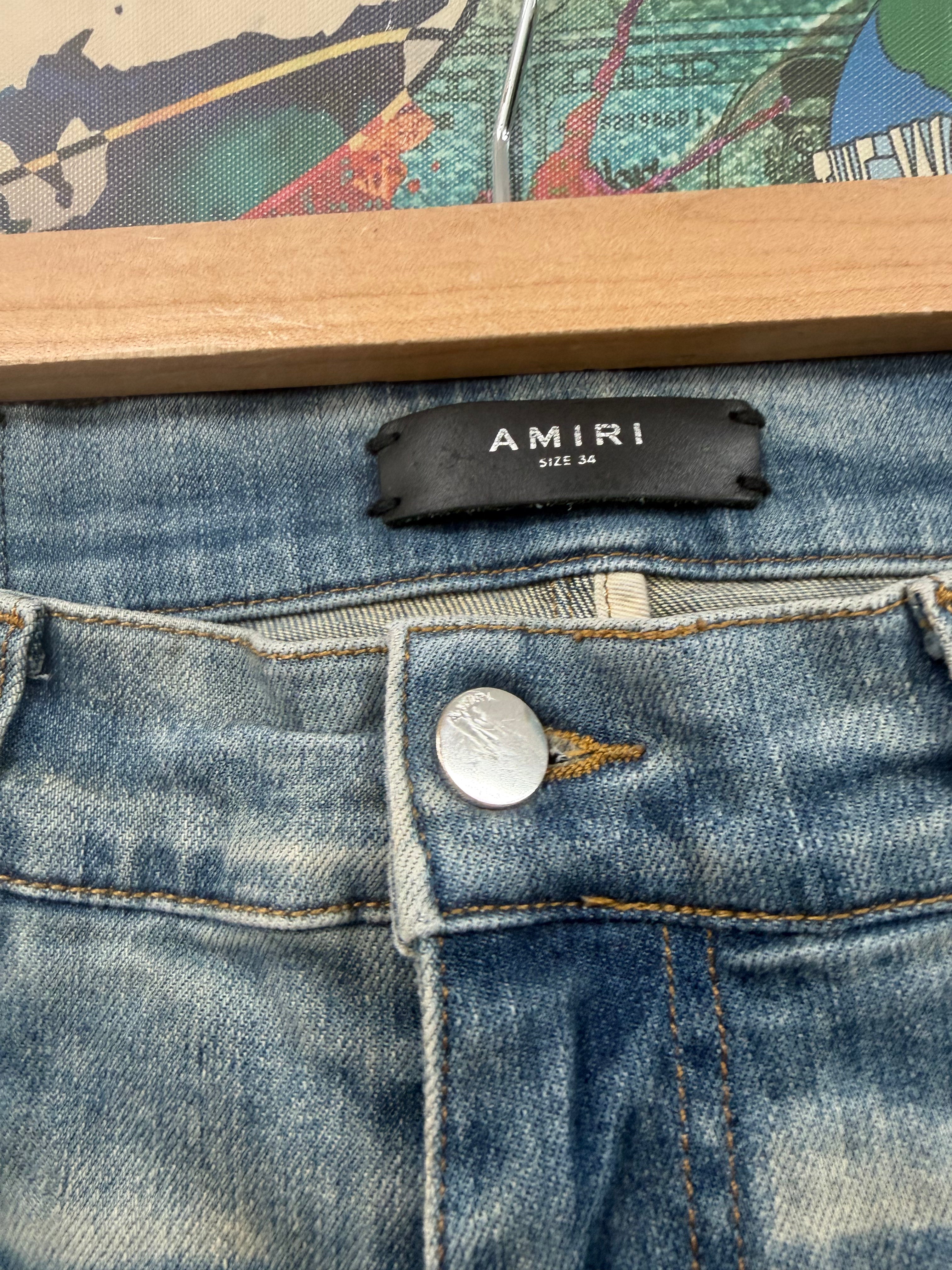 Amiri Light Wash Stacked (Zipper) Jeans