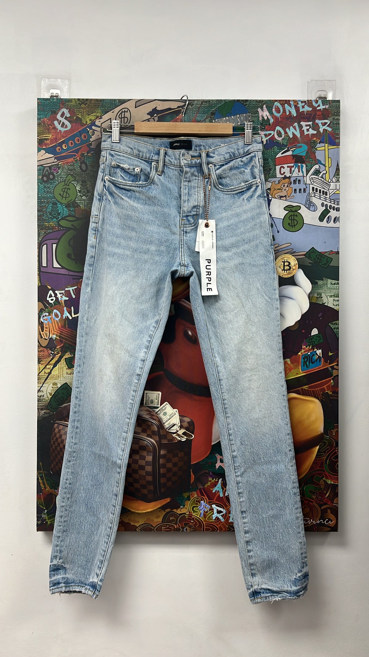 Purple Brand Light Wash Plain Jeans