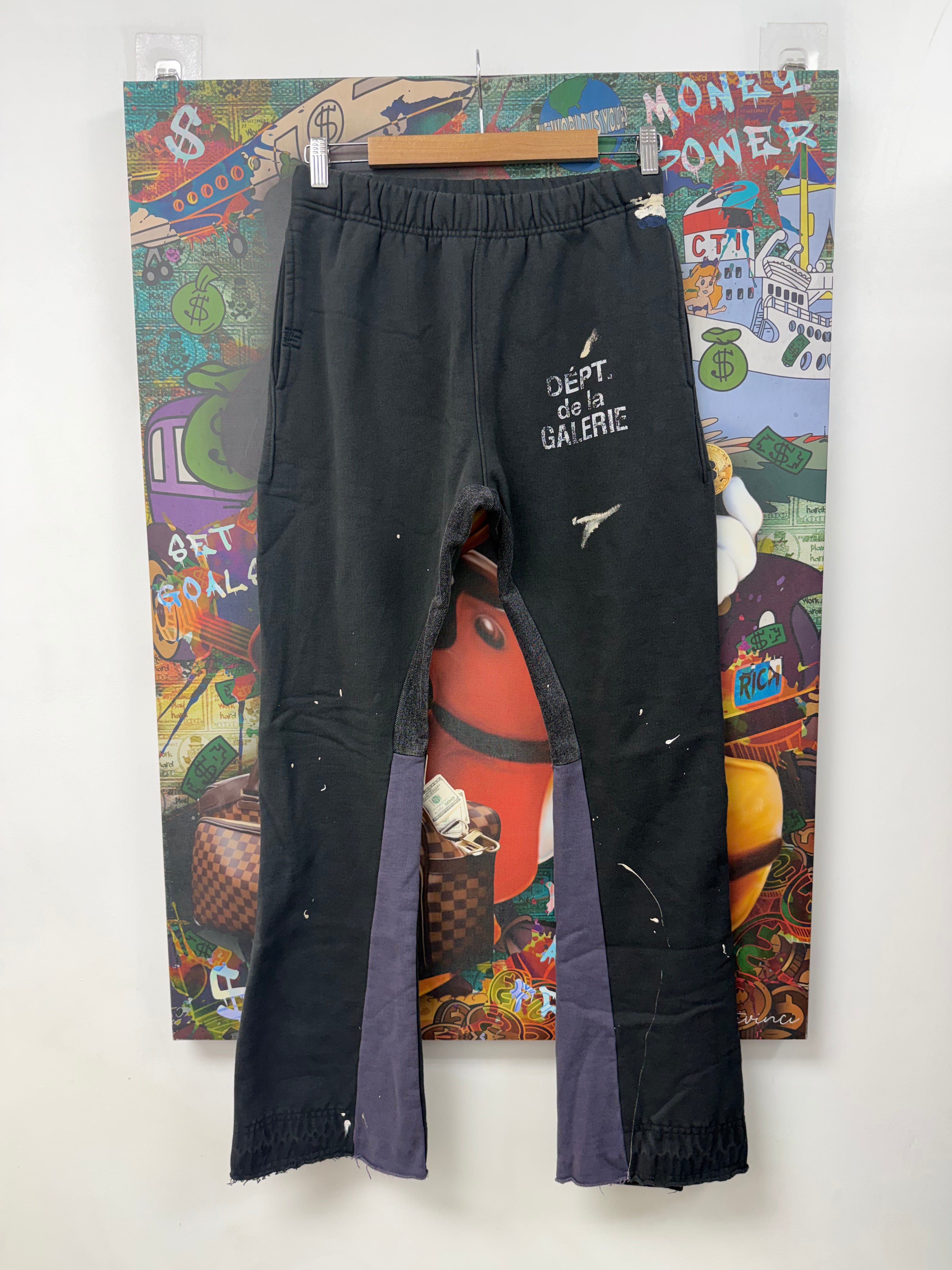 Gallery Dept Black Paint Splatter Sweats
