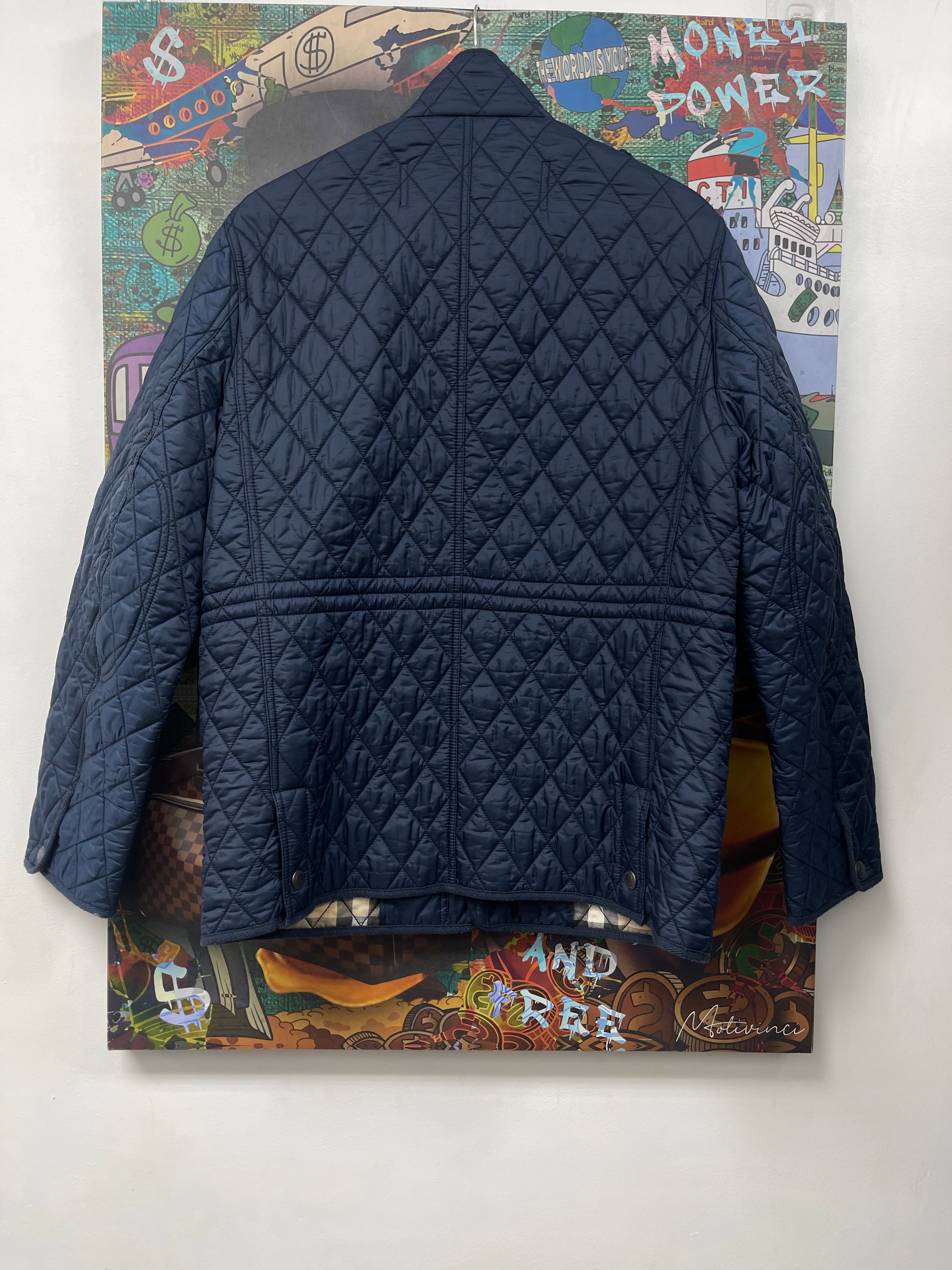 Burberry Navy Inner Plaid Monogram Jacket