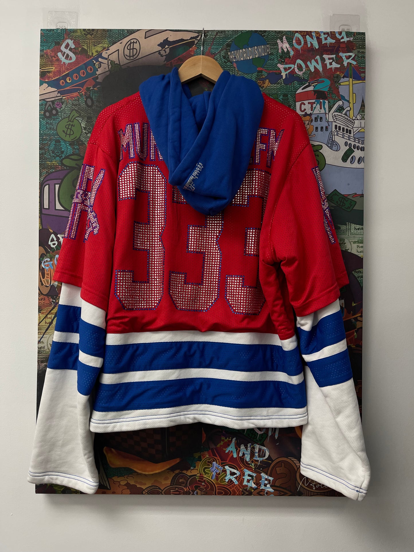 Murder FM Hockey Jersey RWB Used Large