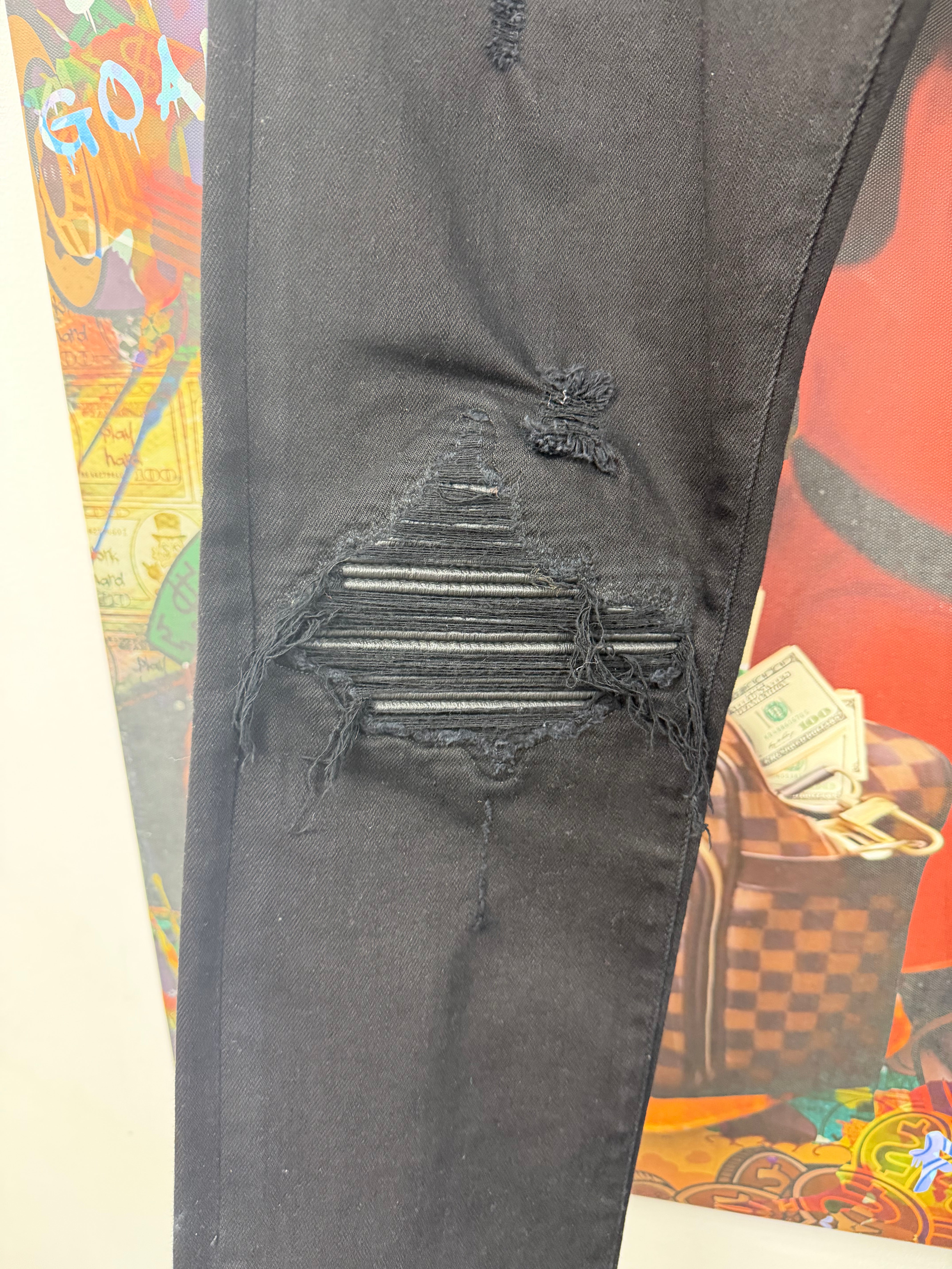Amiri MX1 Black Black Patch Jeans