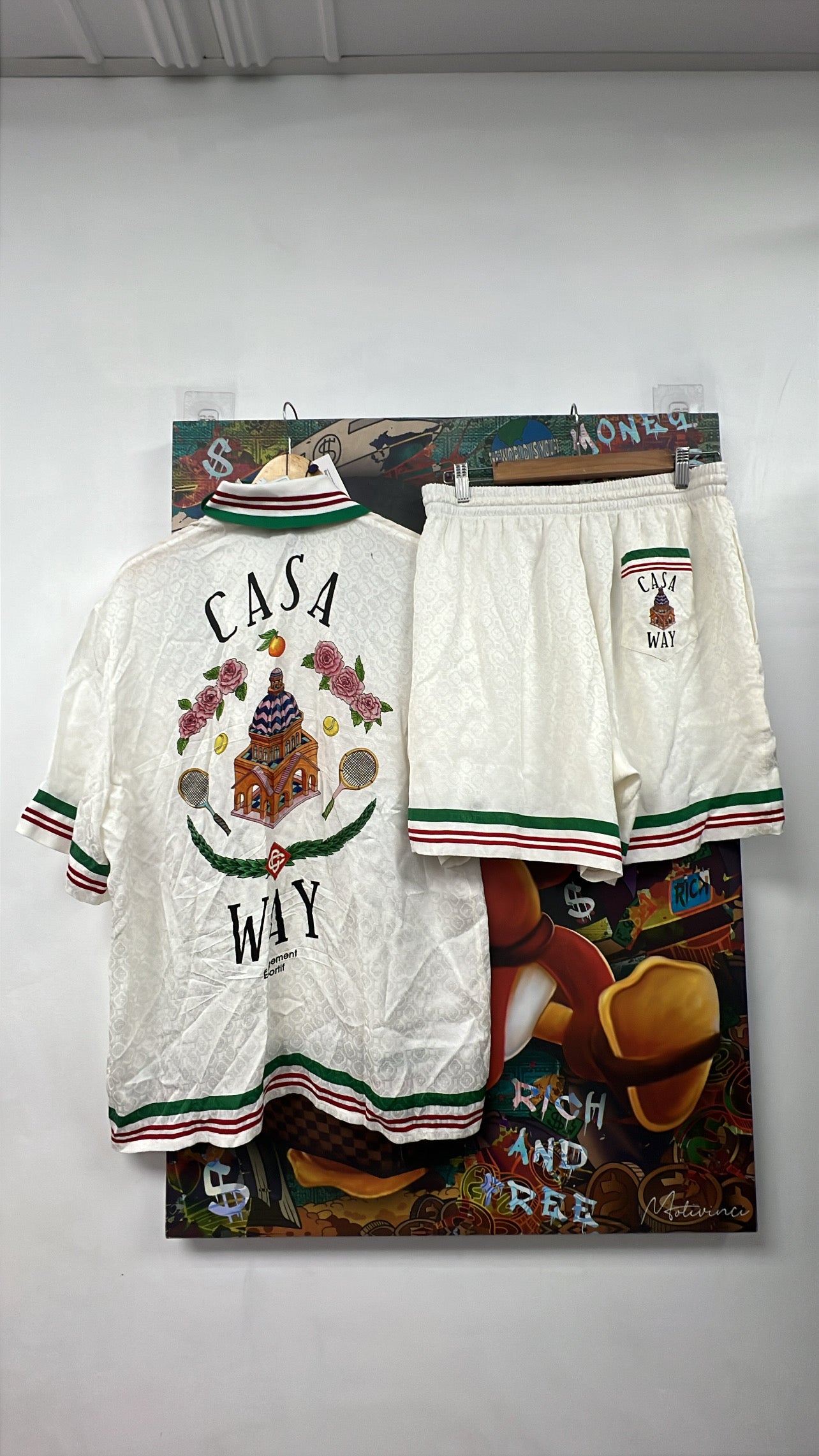 Casablanca White Silk Casa Way Equipment Short Set