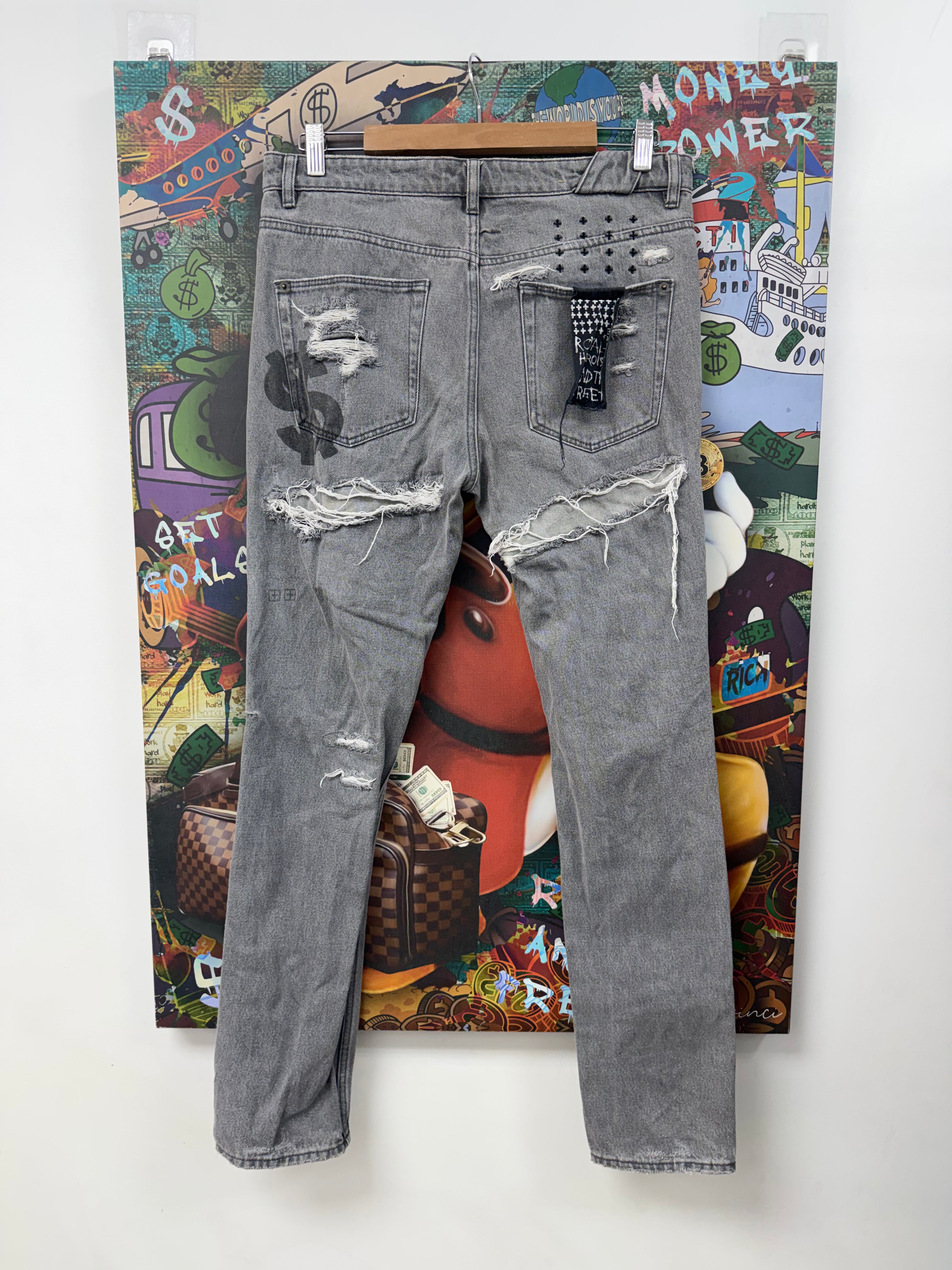 Ksubi Grey Wash Ripped Jeans