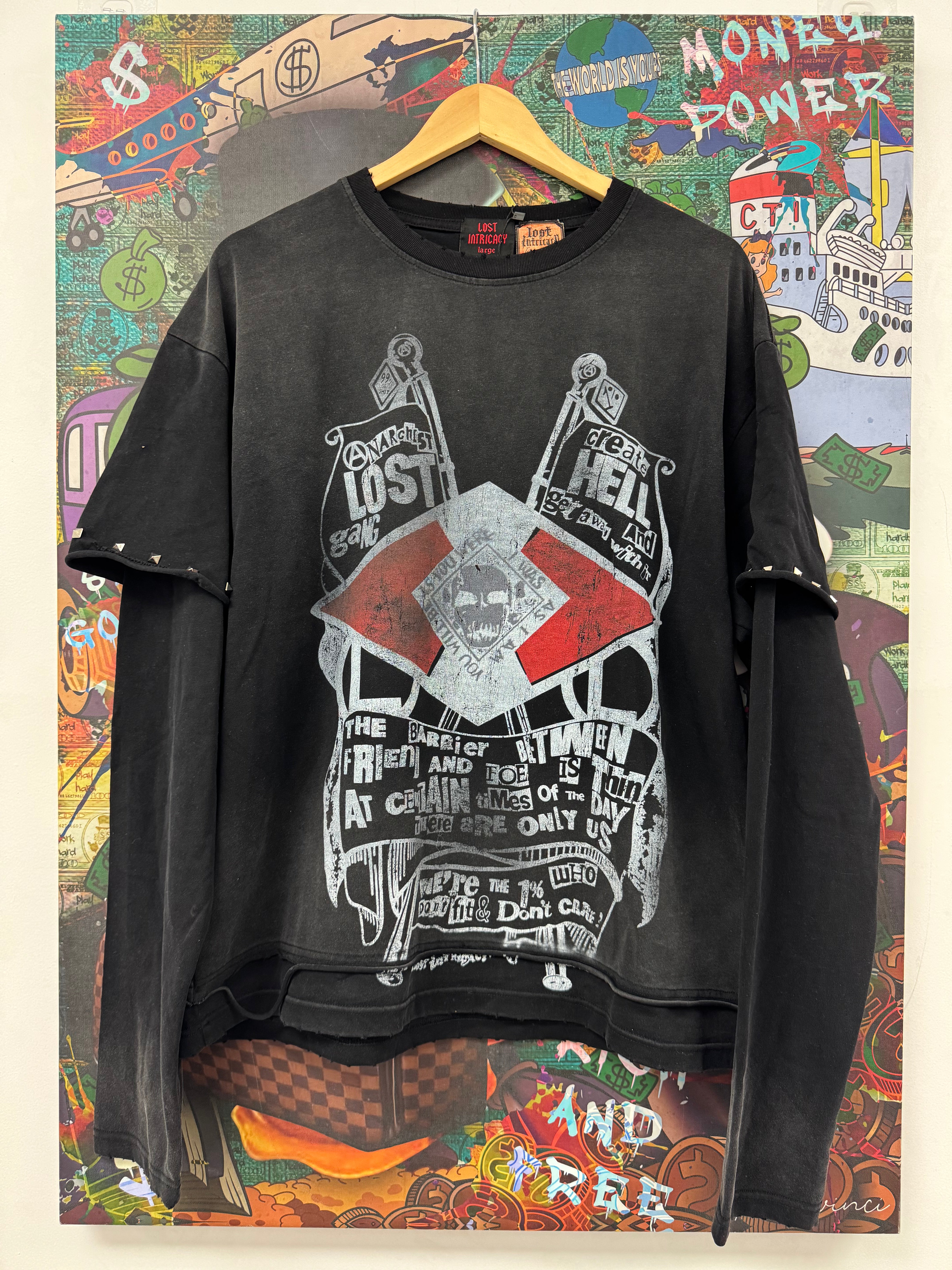 Lost Intricacy 'Westwood' Black & Red Long Sleeve