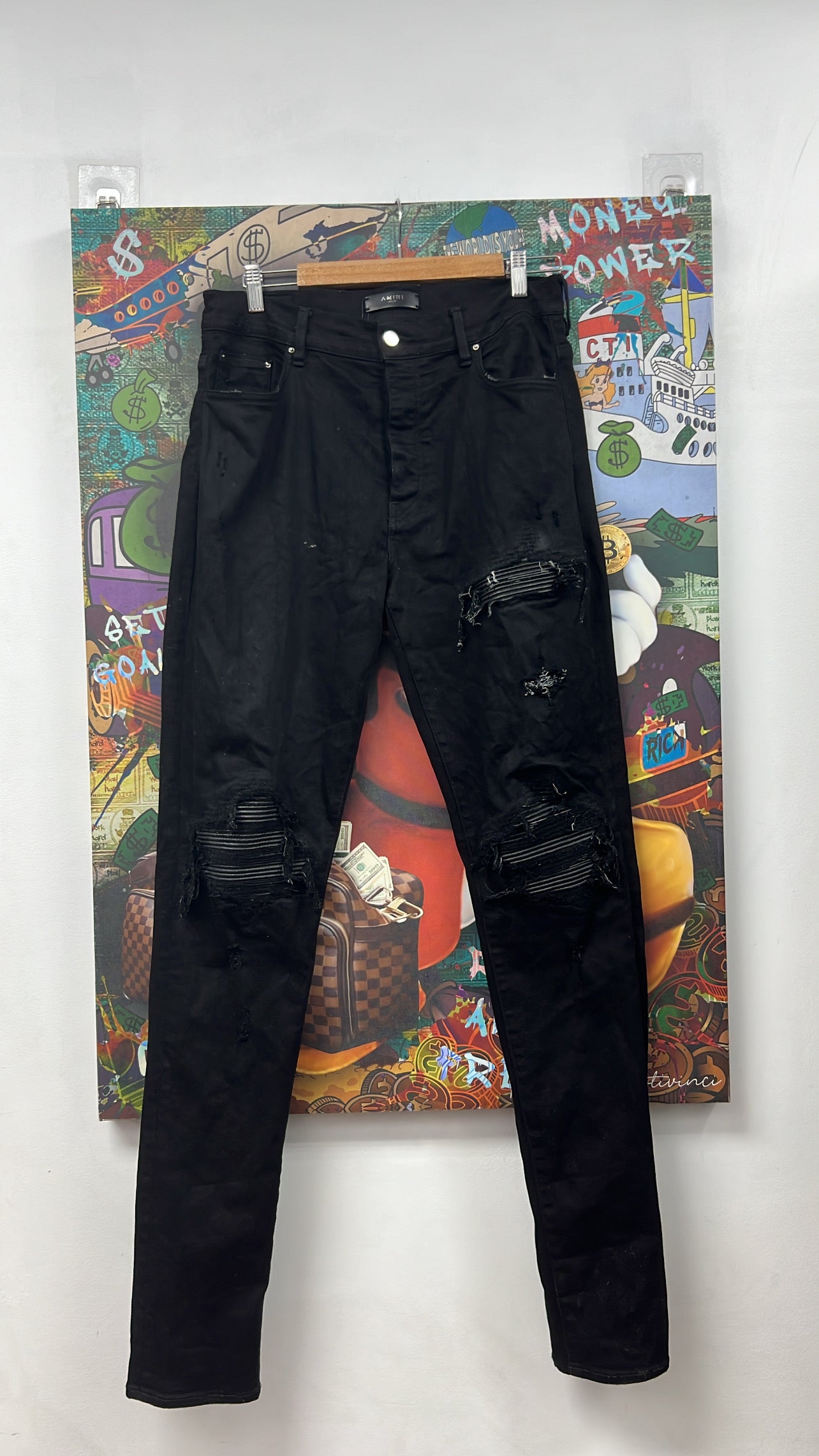 Amiri MX1 Black Black Patch Jeans
