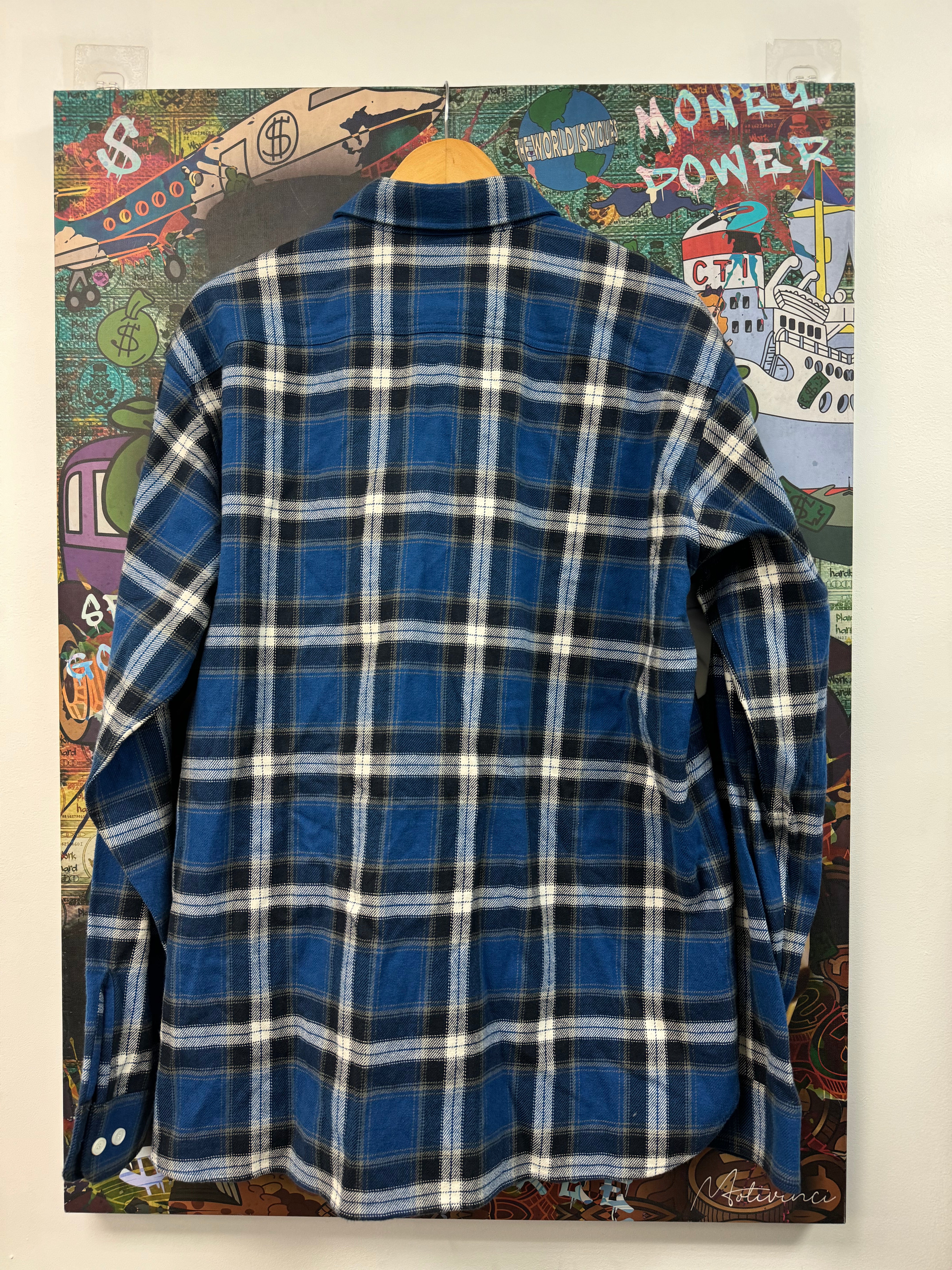 Givenchy Blue Navy Button Up Flannel