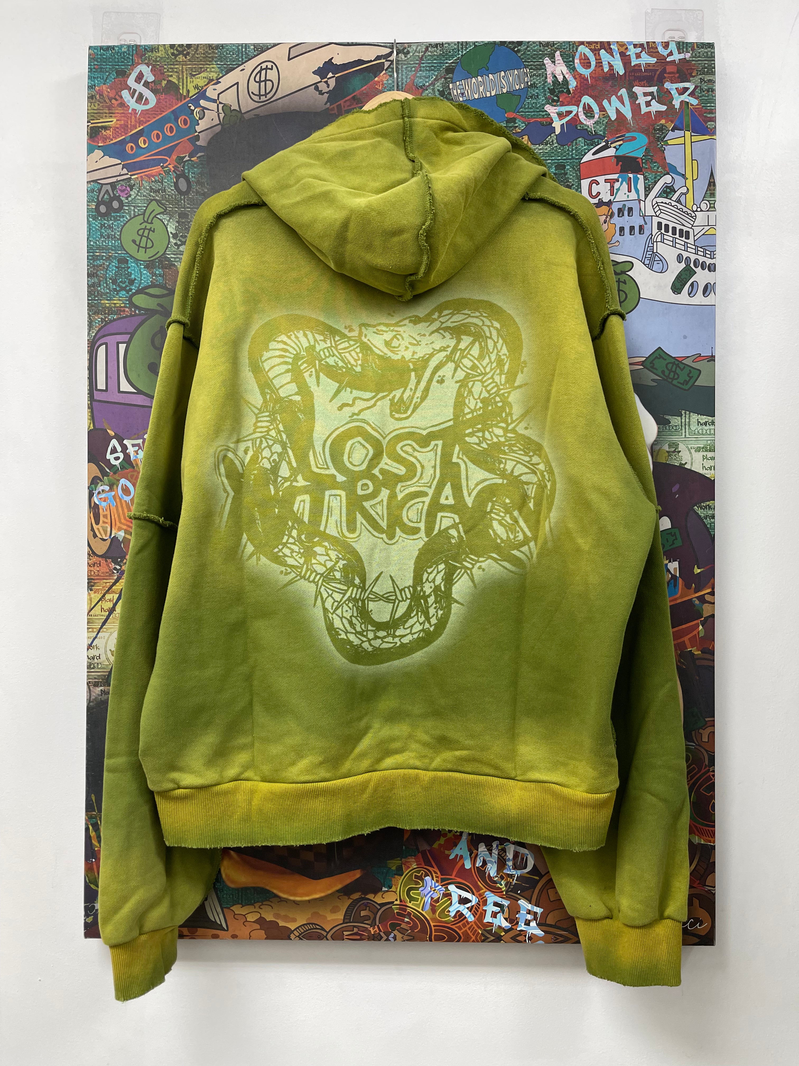Lost Intricacy Olive Rhinestone Zip Up