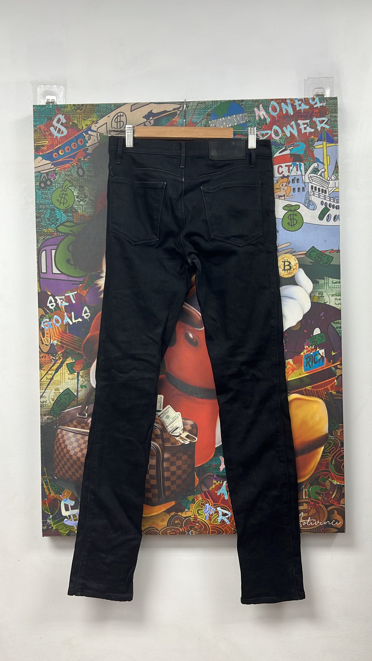 RTA Black Embroidered Jeans