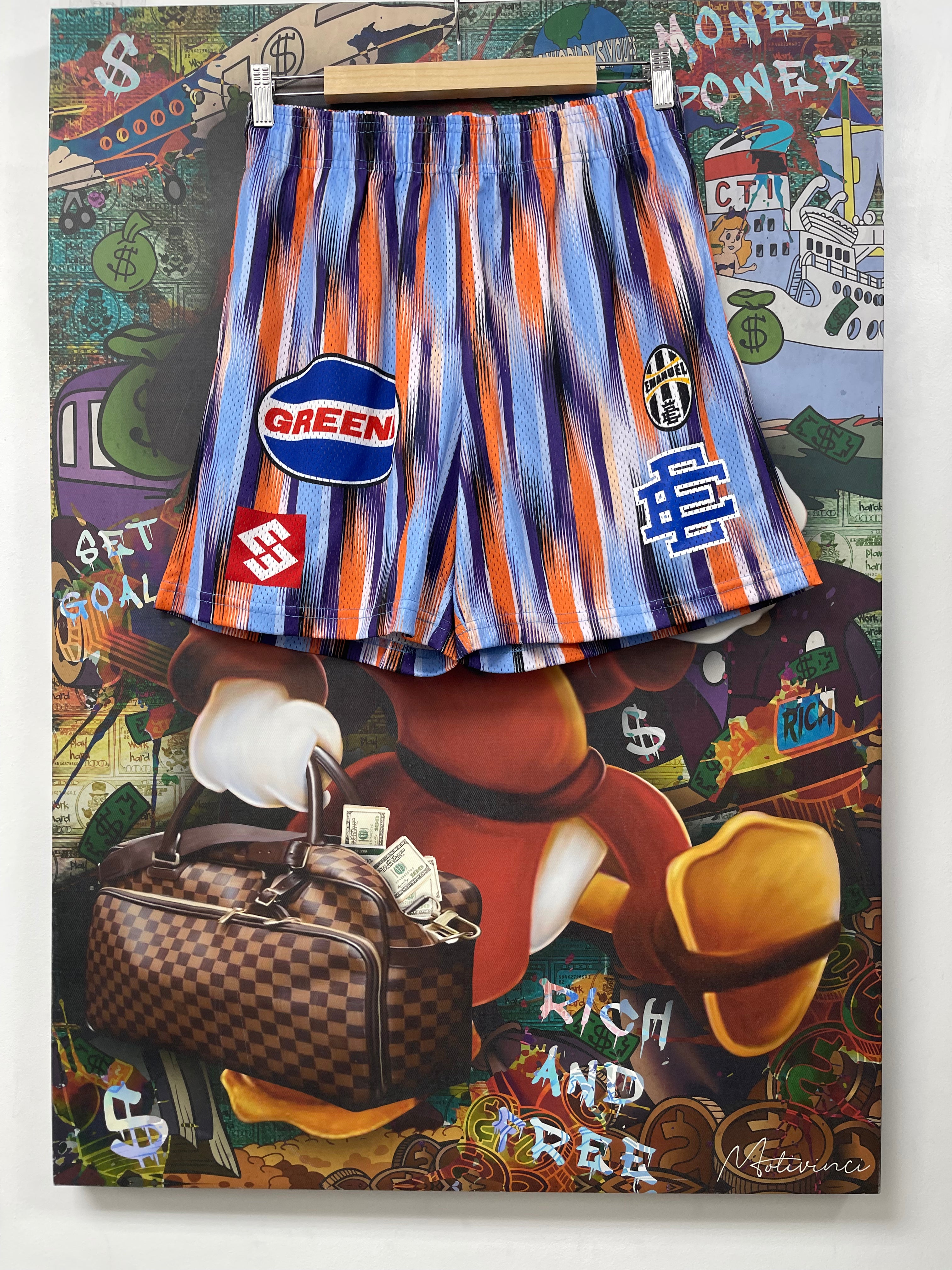 Eric Emanuel Purple Orange No 10 Shorts