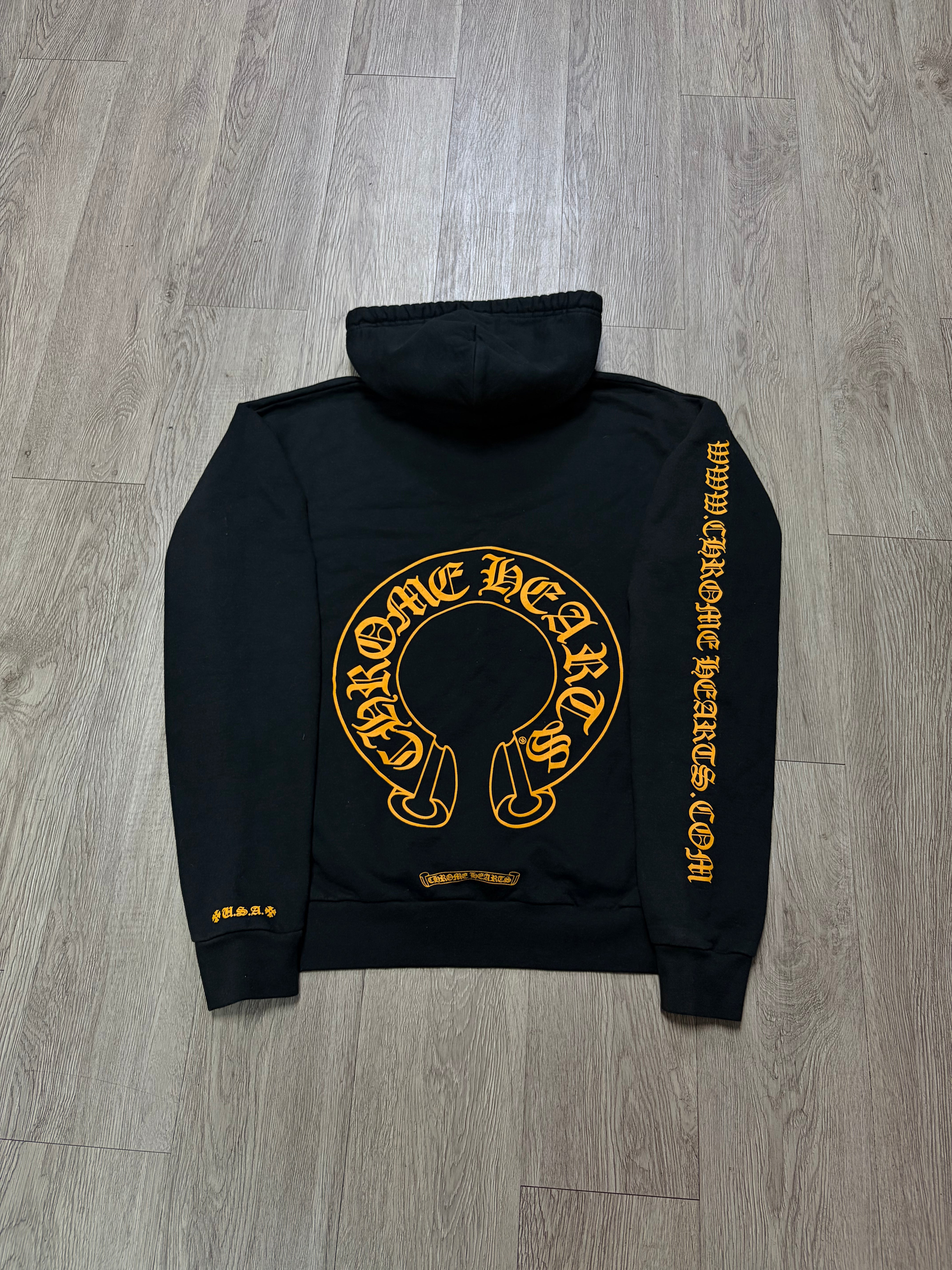 Chrome Hearts Black Yellow .Com Horseshoe Hoodie