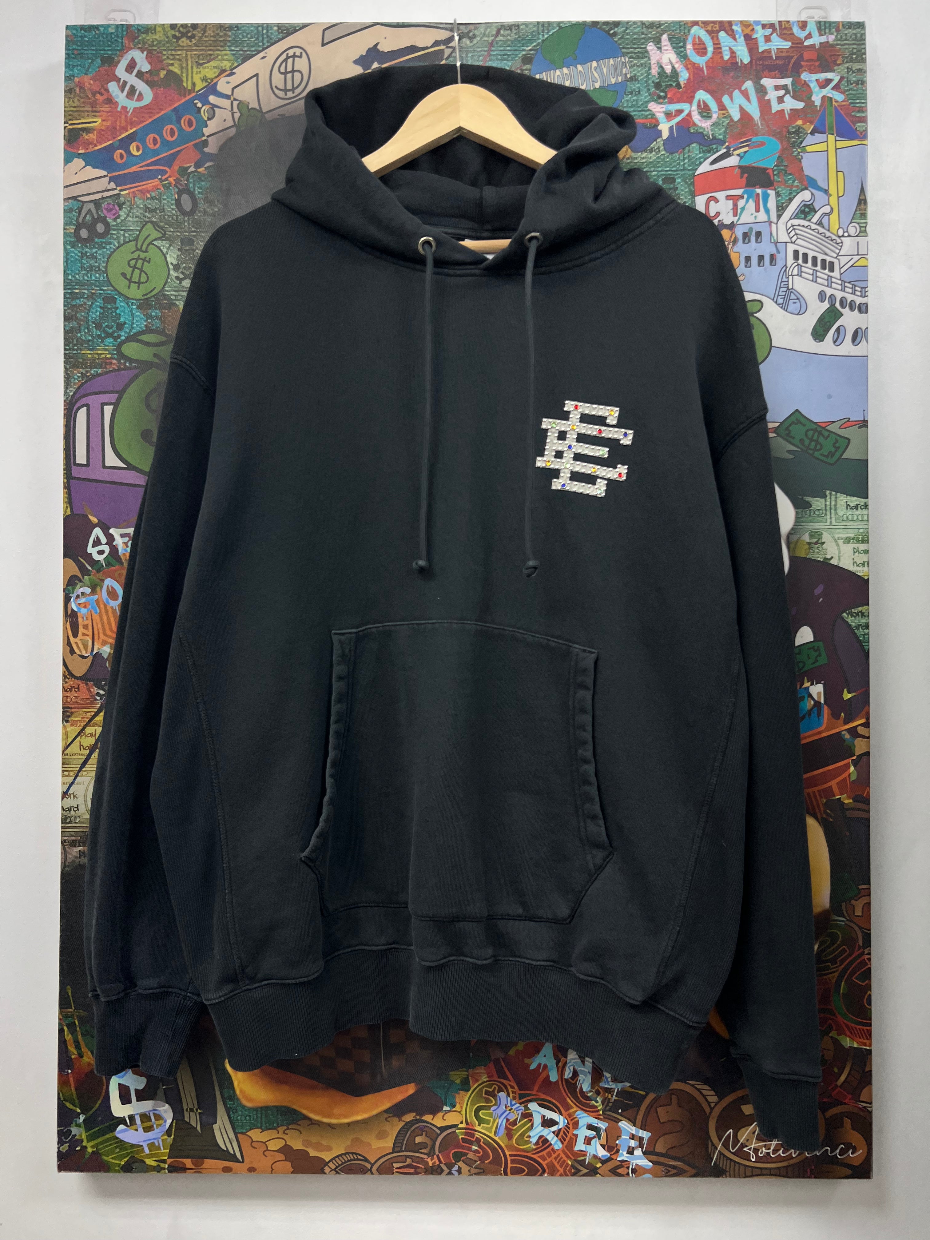 Eric Emanuel Black Studded Logo Hoodie