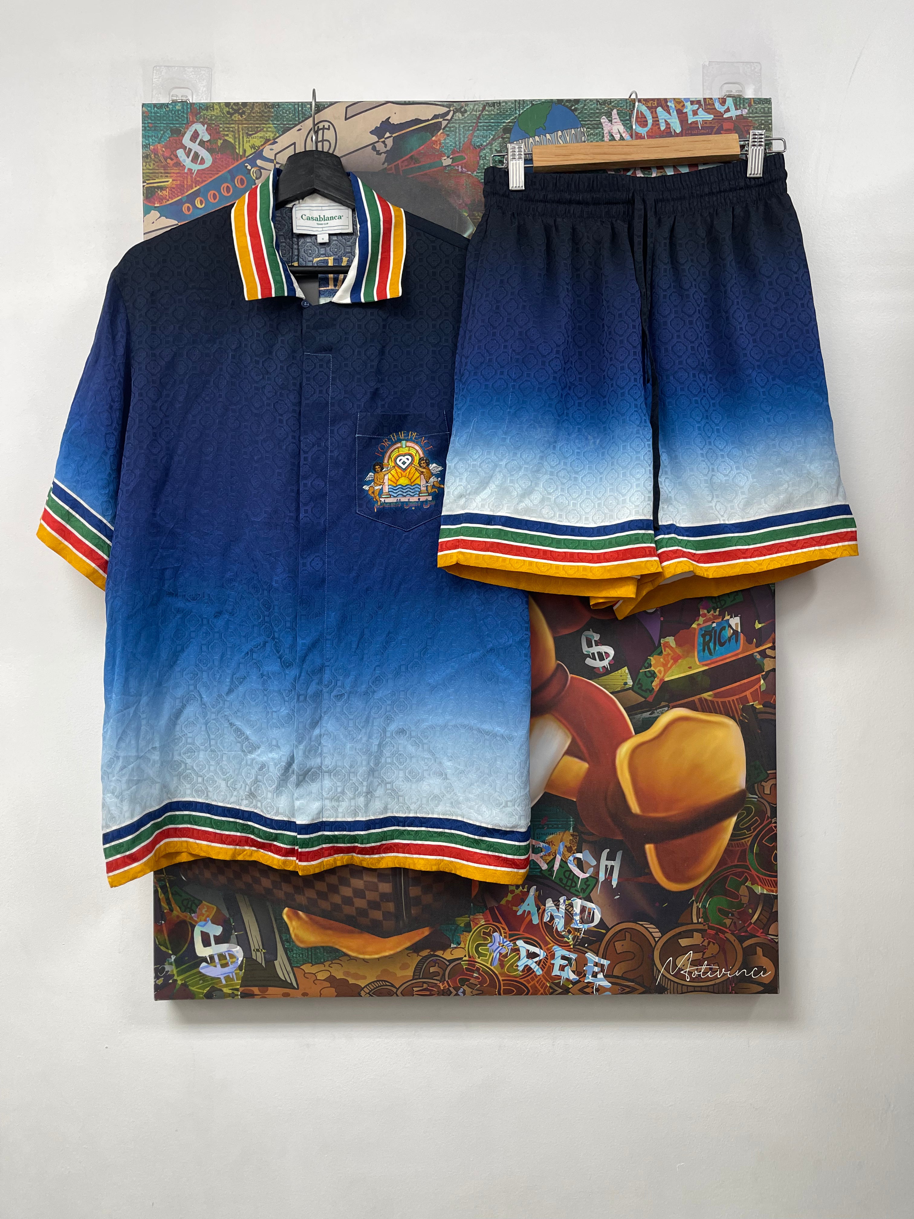 Casablanca For The Peace Silk Shirt & Shorts Set