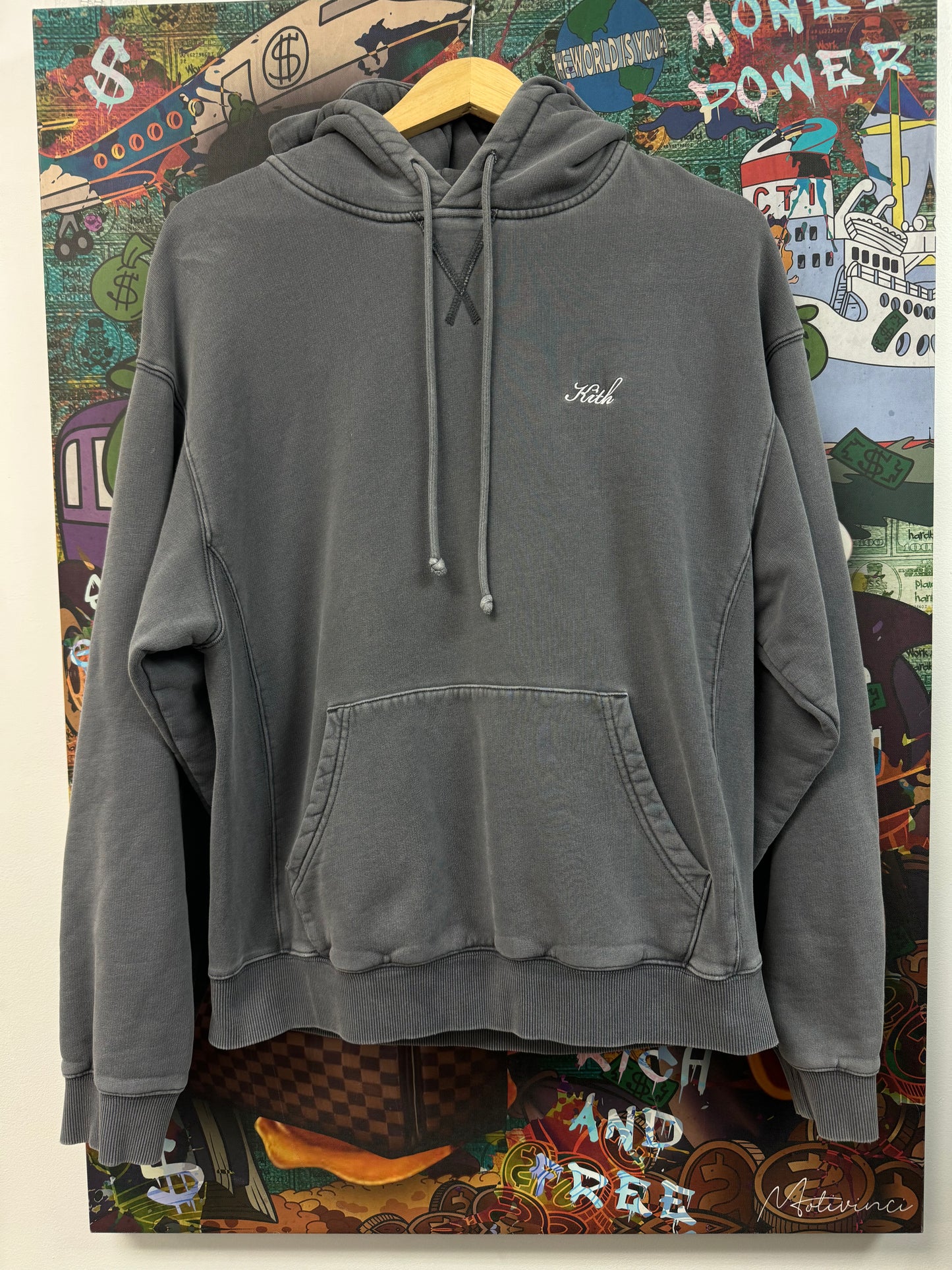 Kith Grey Small Logo Hoodie