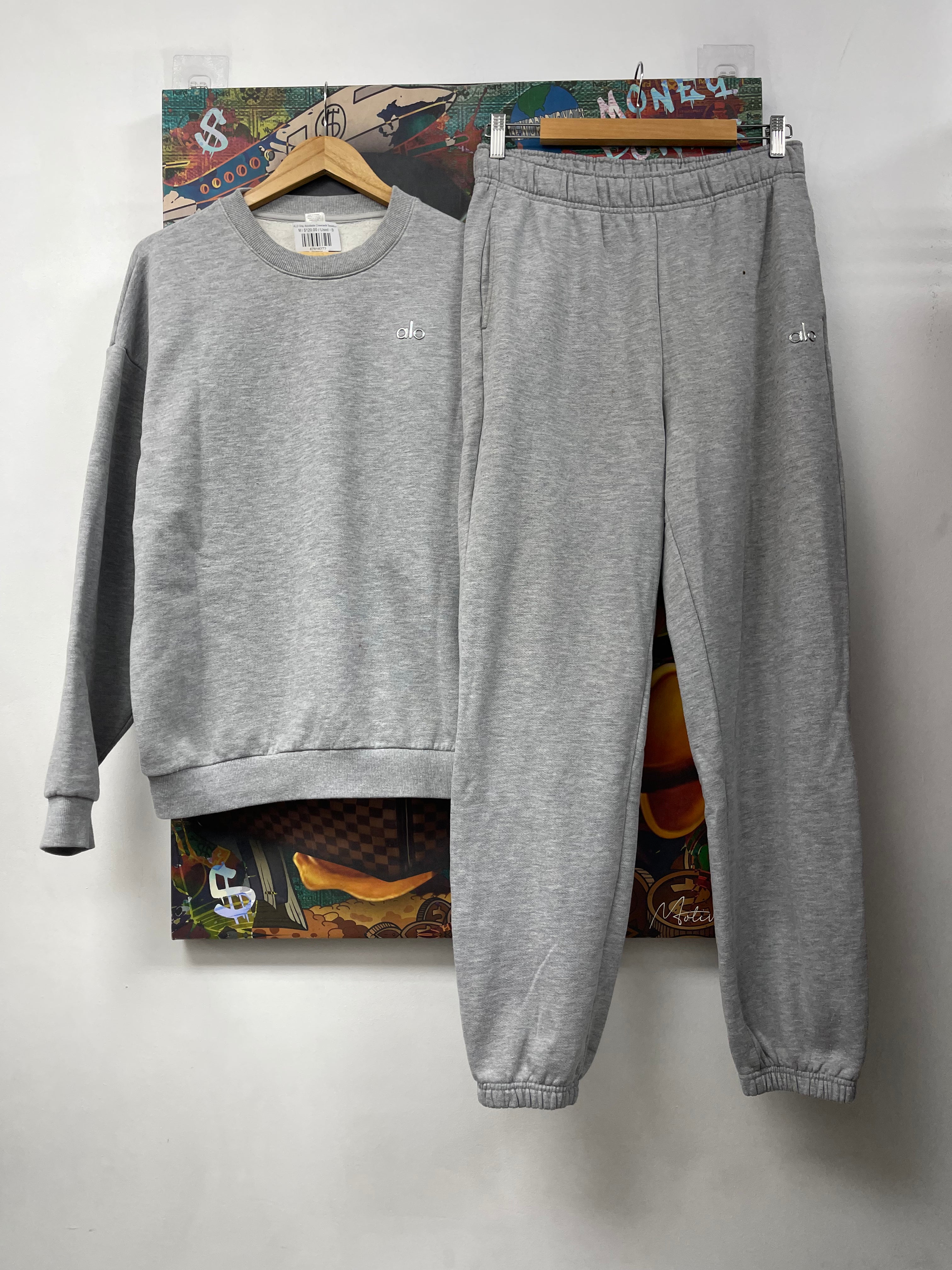 ALO Grey Accolade Crewneck Sweatsuit