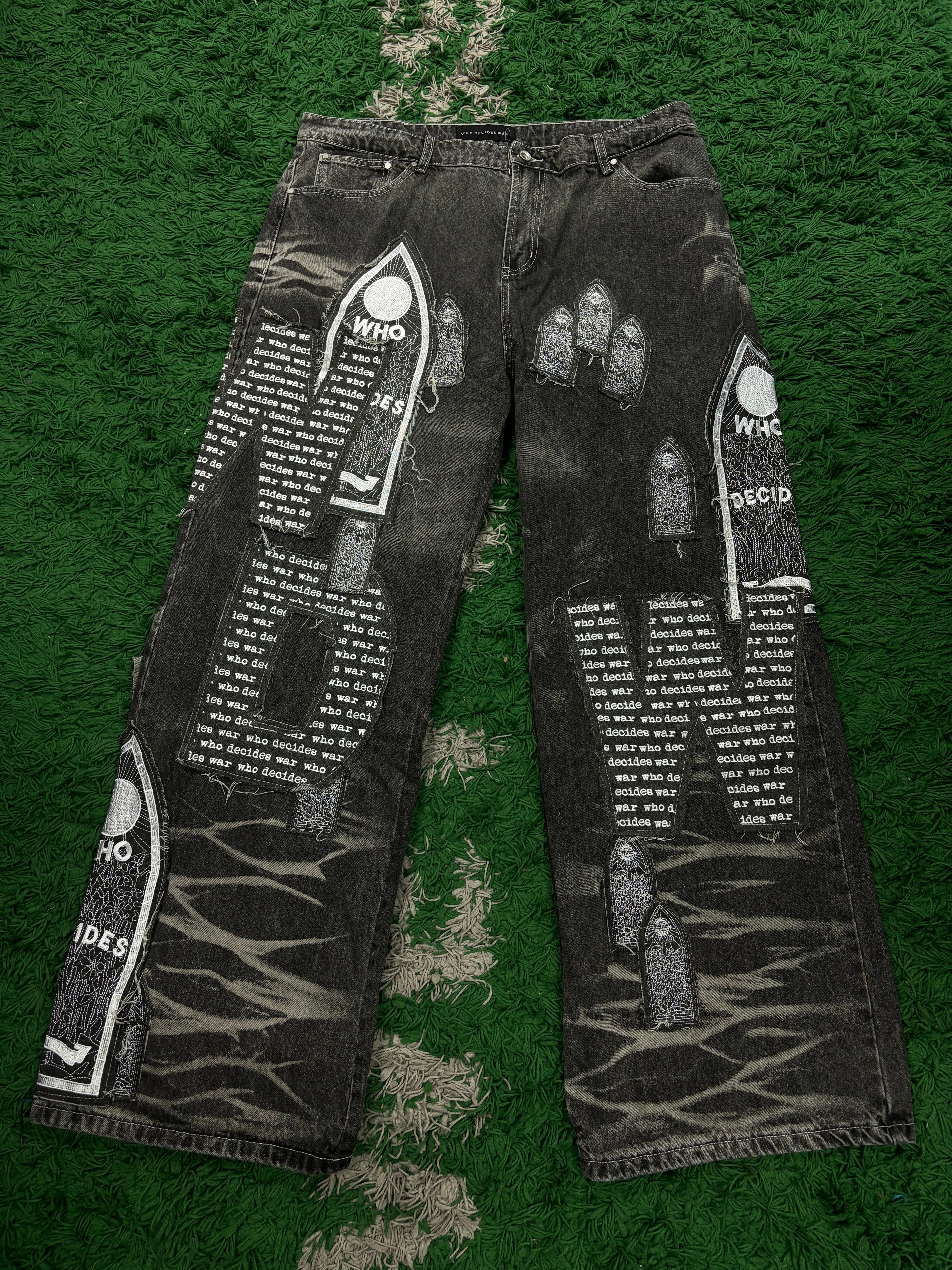 WDW Motif Patched Denim New With Tags 38